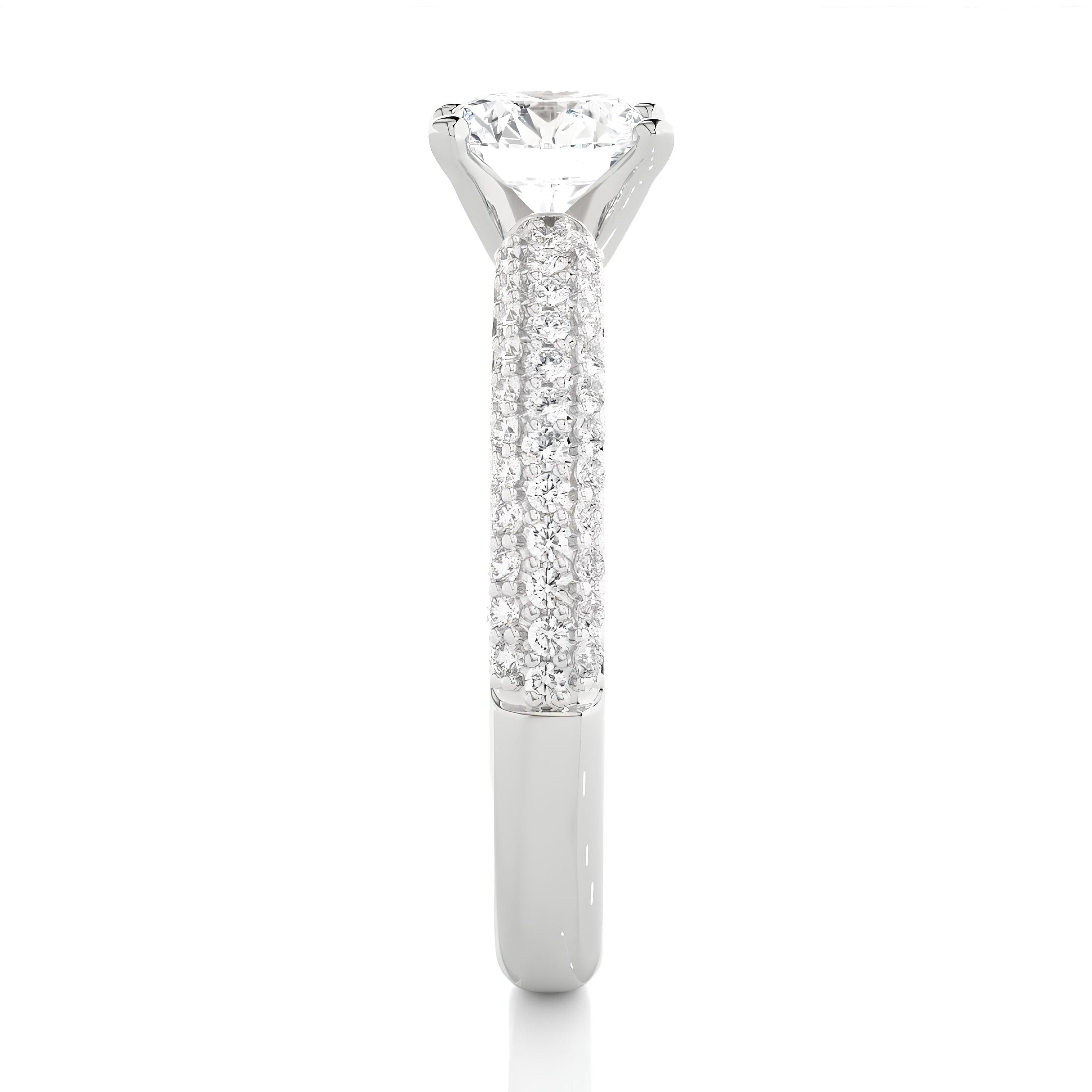 Certified Three-Row Wedding Ring with EF VS/SI Lab-Grown Diamonds – IGI Certified 0.25 to 2.00 Ct Solitaire Engagement Ring in 14K Gold