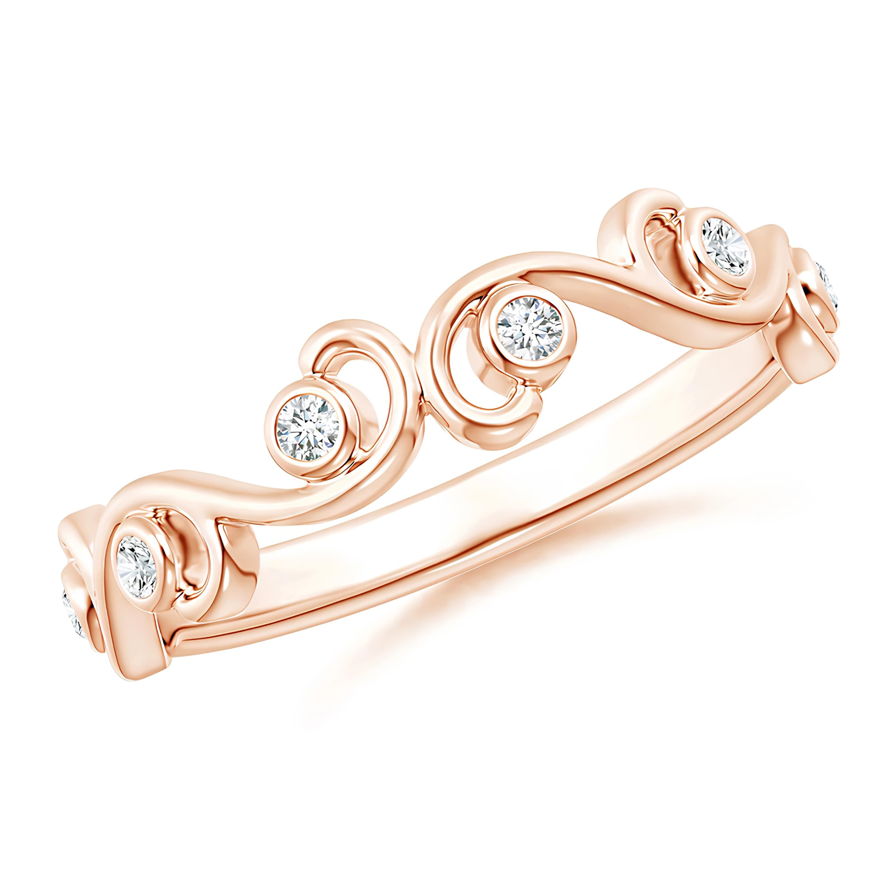 Bezel-Set Lab-Created EF VS/SI Diamond Ring – 14K Solid Gold | Women's Half Eternity Wedding or Engagement Band