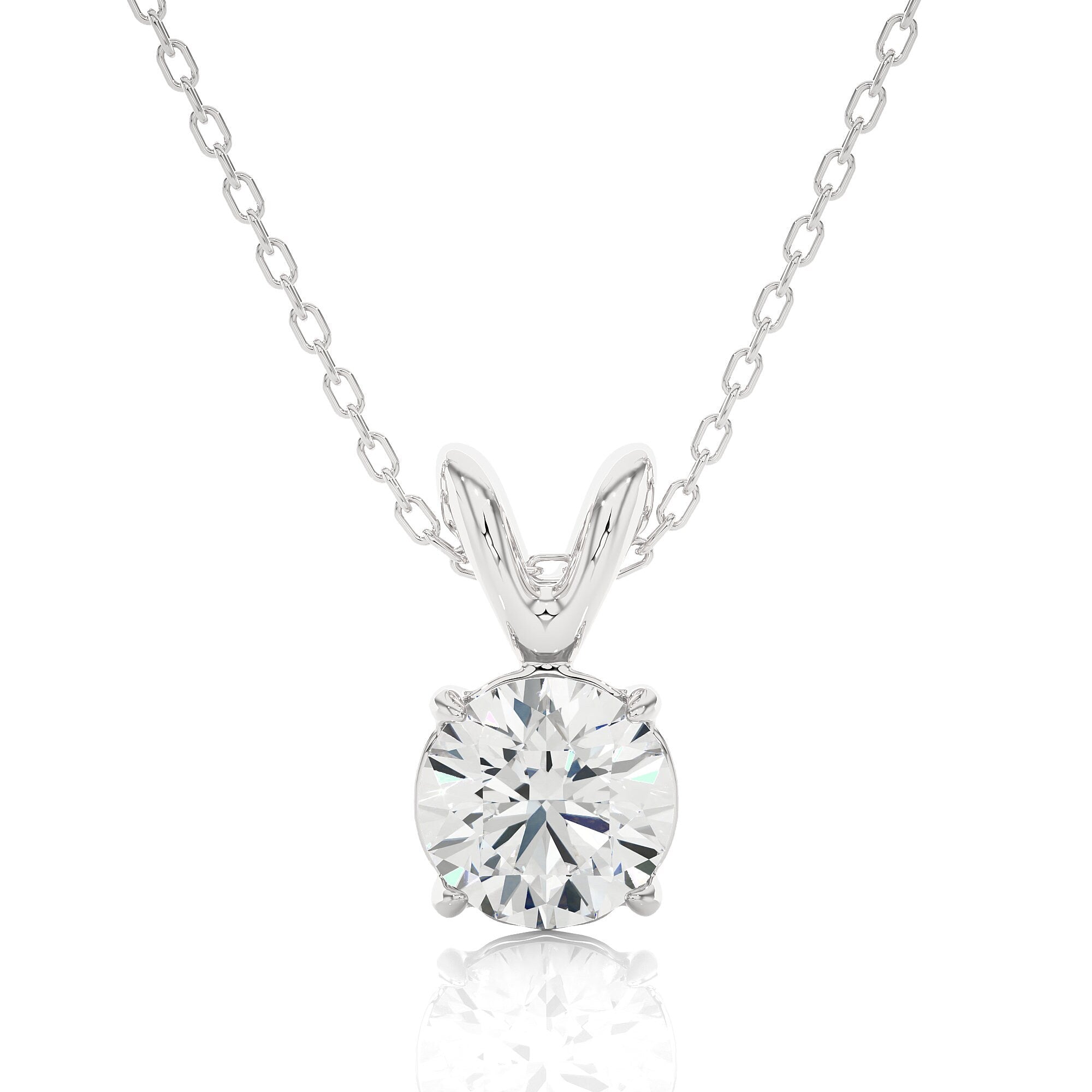 Elegant Lab-Grown Diamond Pendant for Women IGI Certified 0.25 to 2.00 CT Round Diamond in 14K Gold Perfect for Anniversaries & Special Occasions