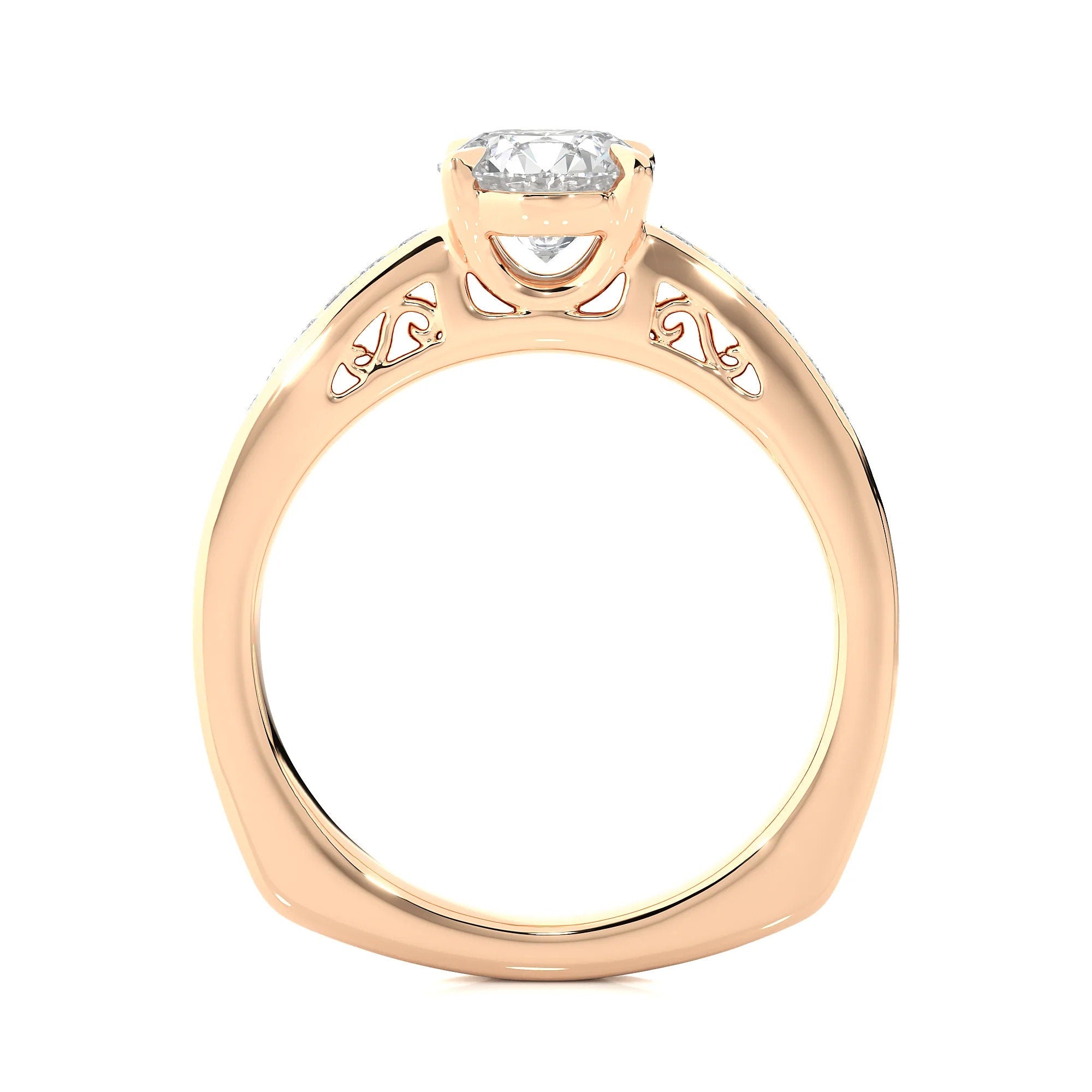 1.00 CTW IGI Certified EF VS/SI Lab-Grown Diamond Solitaire Engagement Ring in Elegant Basket Setting / 14K Real Gold / Conflict-Free Diamond Ring