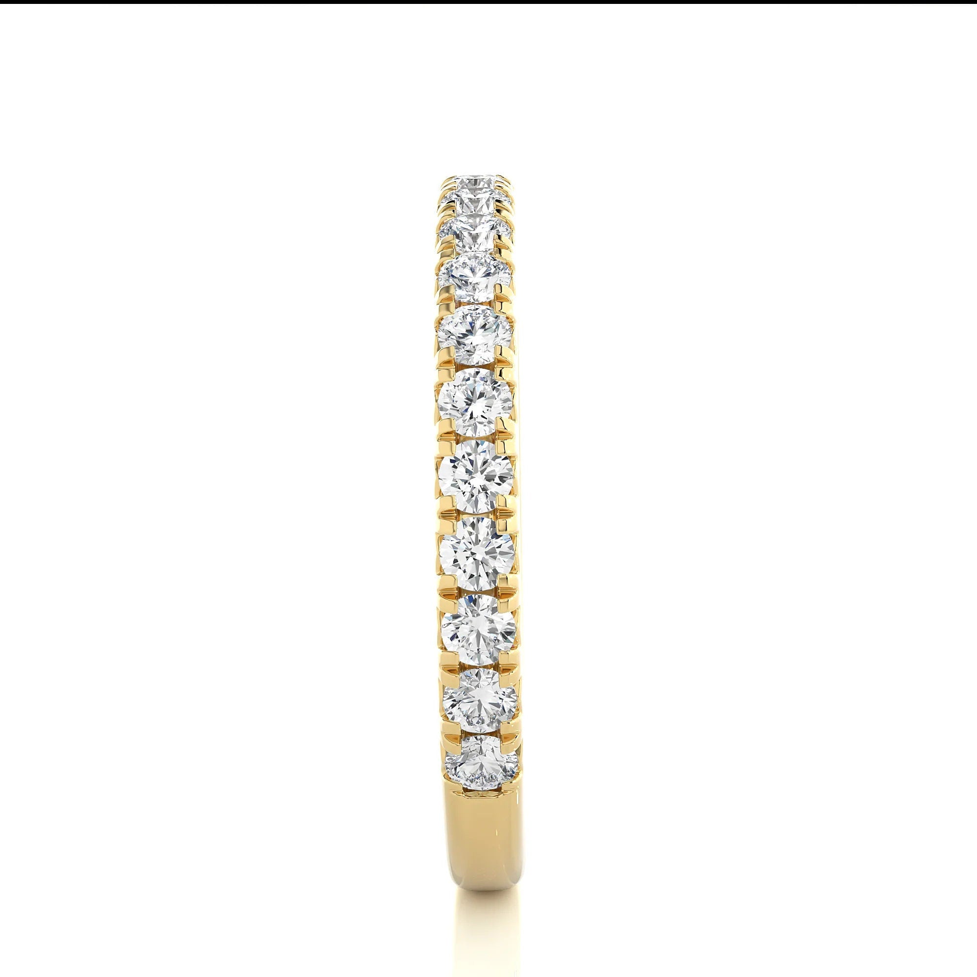 2.20 MM Round Cut Lab Grown Diamond Band, Half Eternity Wedding Band, Matching/Stackable Band, Anniversary Gift for Women, Minimalist Band