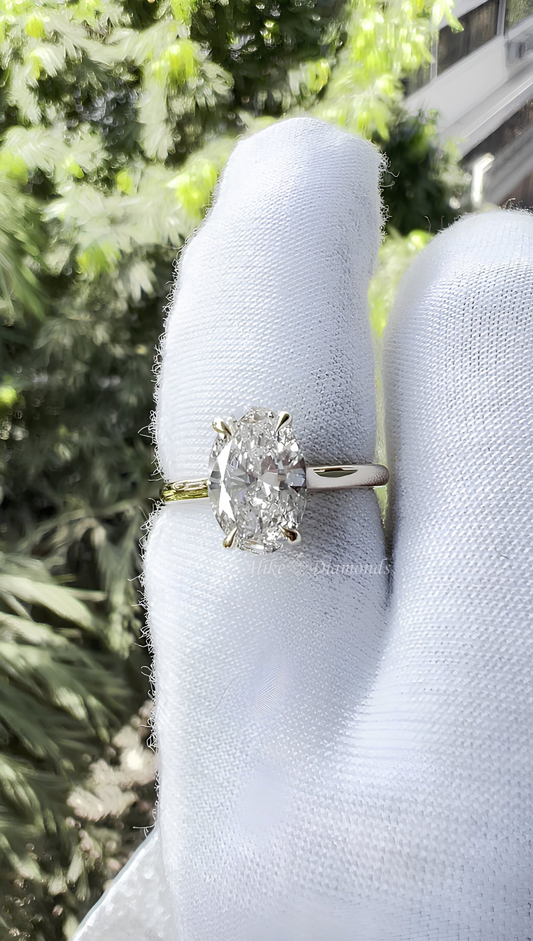Solitaire Engagement Ring, 2.06 Ct Oval Cut Lab Grown Diamond Ring, Certified GH/SI Diamond 14K Yellow Gold Wedding Ring, Size 7