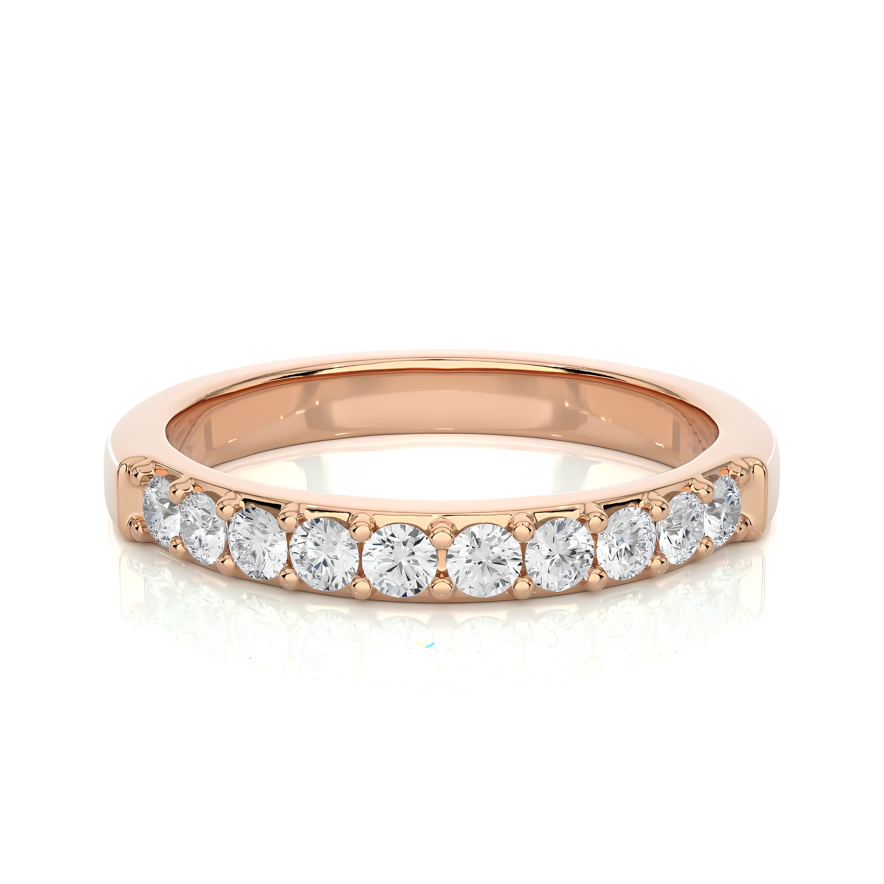 2.50MM Round Cut VS/SI Lab-Grown Diamond Band – Minimalist Full Eternity Wedding Band | 14K Gold, Stackable, Matching, Anniversary Gift for Her