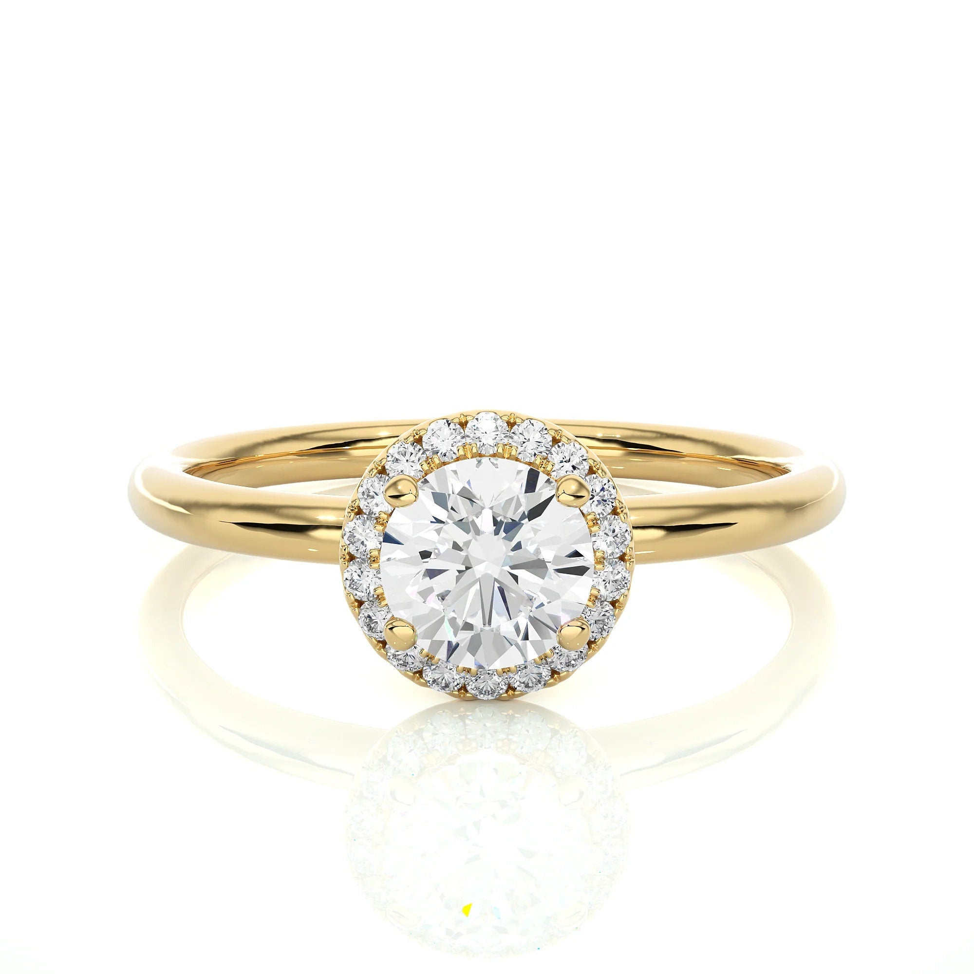 Dazzling 1.00 CTW EF VS/SI Certified Lab Grown Diamond Halo Engagement Ring in 14K Gold |