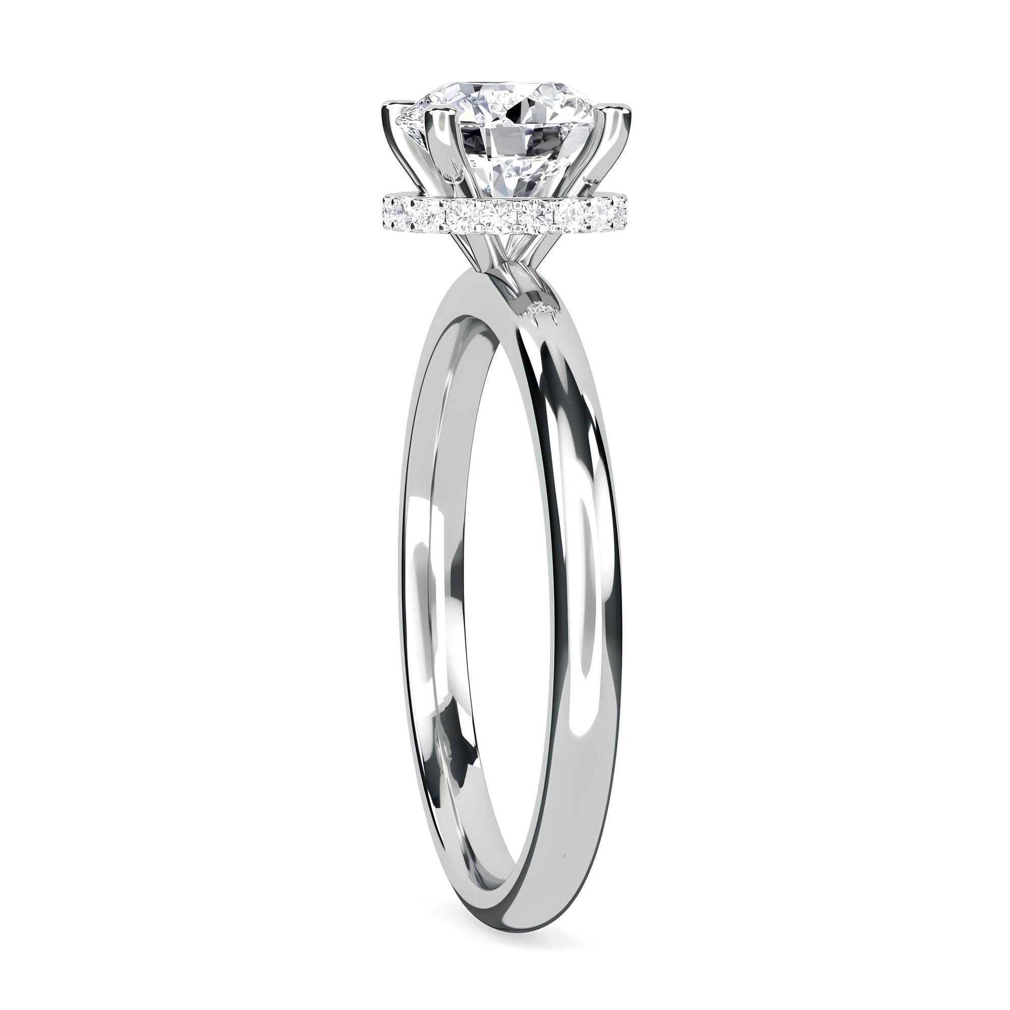 Vintage-inspired Hidden Halo 1.50 Carat Lab Grown Diamond Engagement Ring/ Wedding Band in 14K Solid Gold - Perfect for Promises and Forever