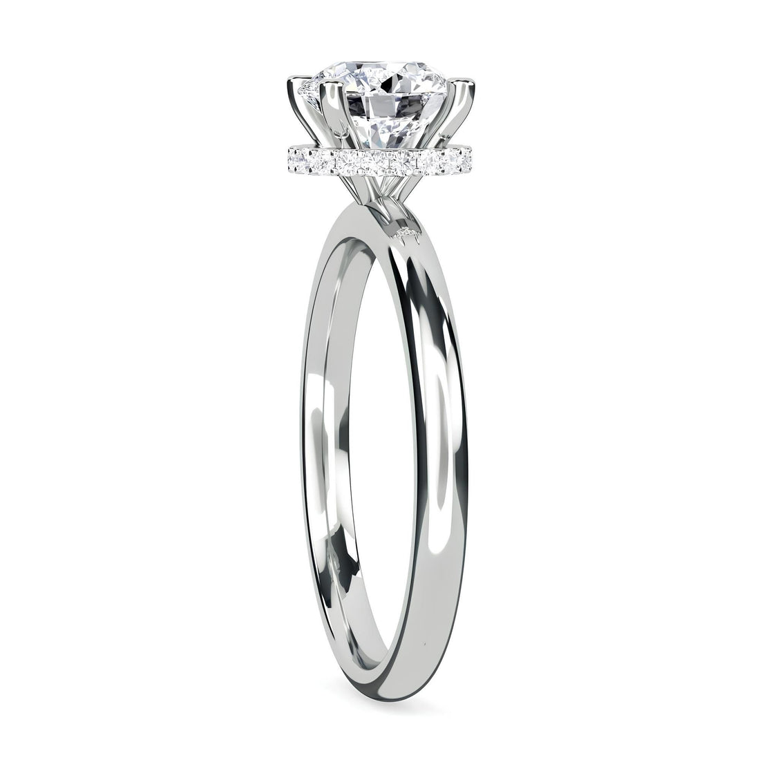 Vintage-inspired Hidden Halo 1.50 Carat Lab Grown Diamond Engagement Ring/ Wedding Band in Solid Gold - Perfect for Promises and Forever