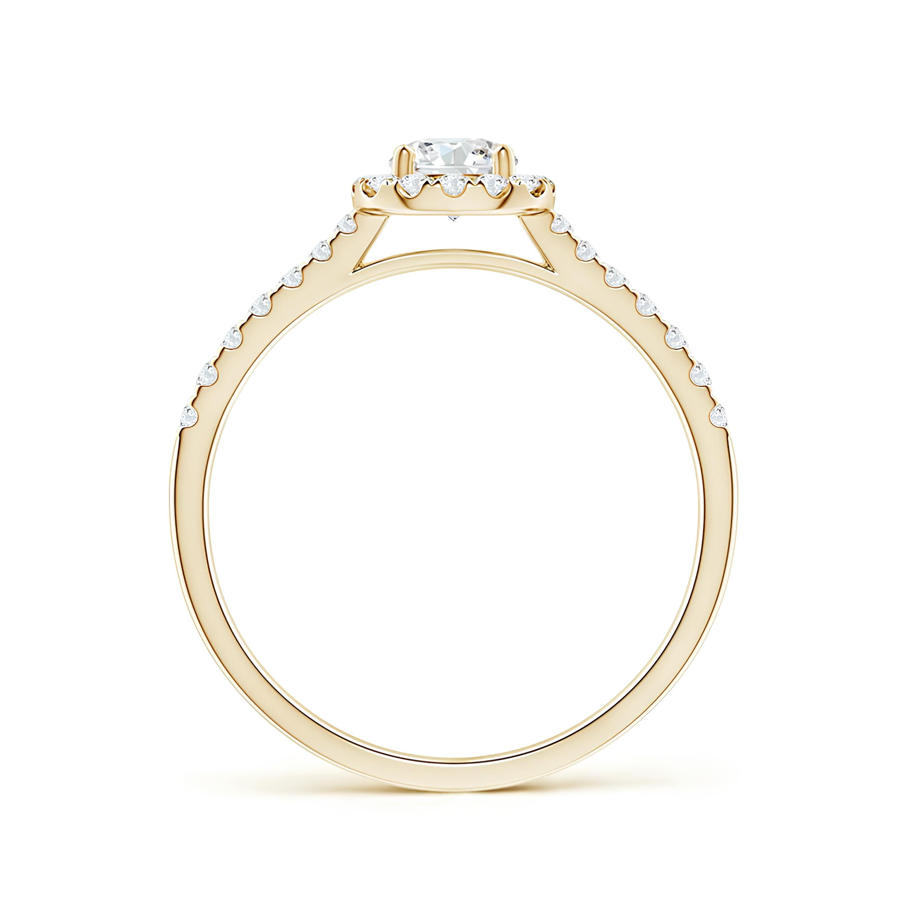 1.00 CTW Round Lab-Grown Diamond Twisted Halo Ring Certified EF VS/SI Engagement or Wedding Band for Women in 14K Gold