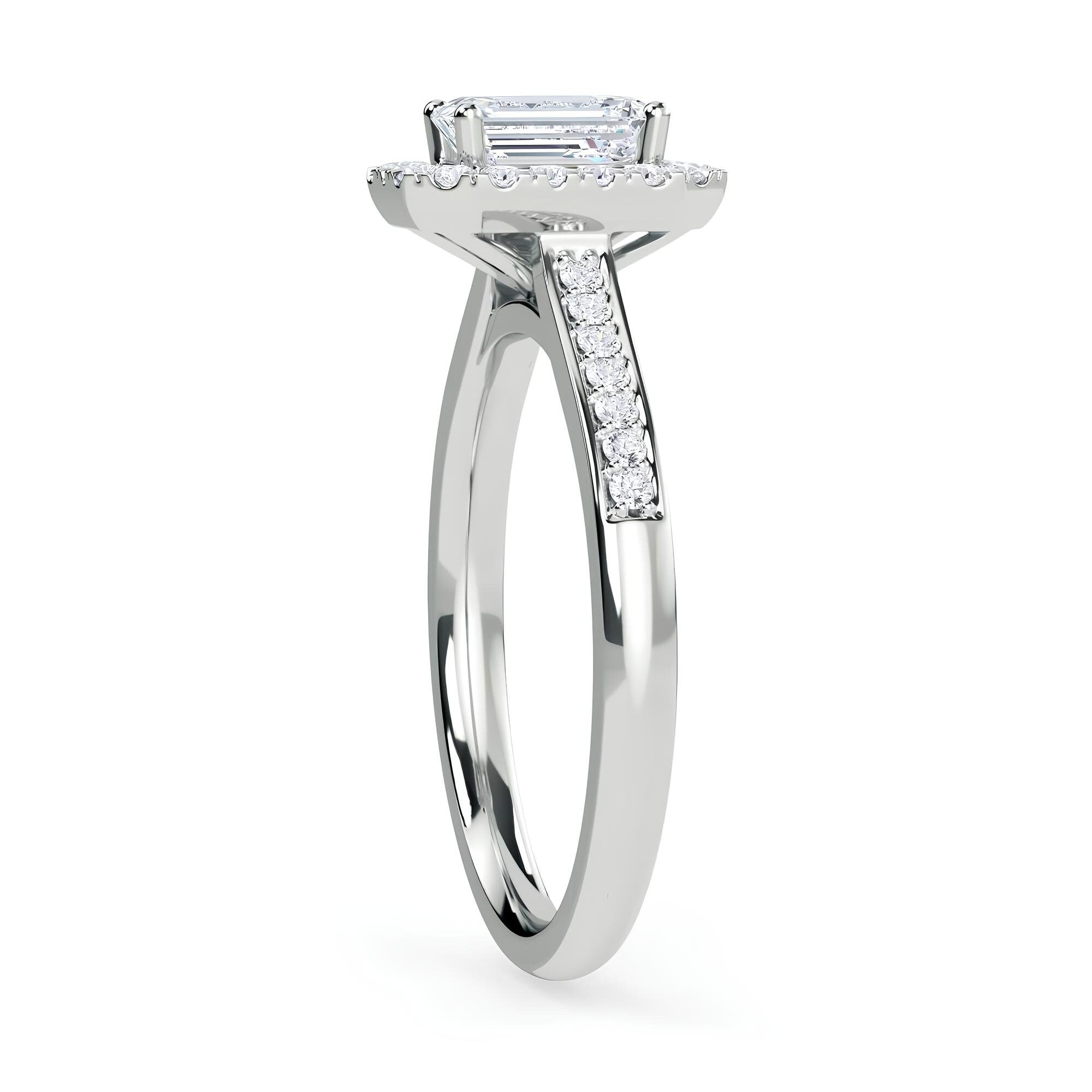 Sparkling Emerald Halo Engagement Ring – 1.00 CT EF VS/SI IGI Certified Lab-Grown Diamond in 14K Gold