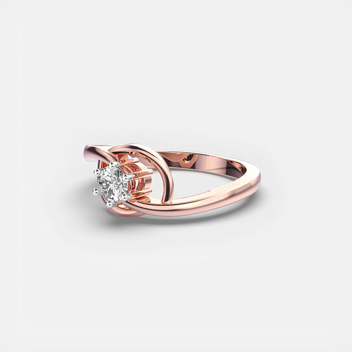 Round Diamond Ring Lab Created Diamond Wedding Band Woman's Wedding Ring in 14K Solid Yellow Gold