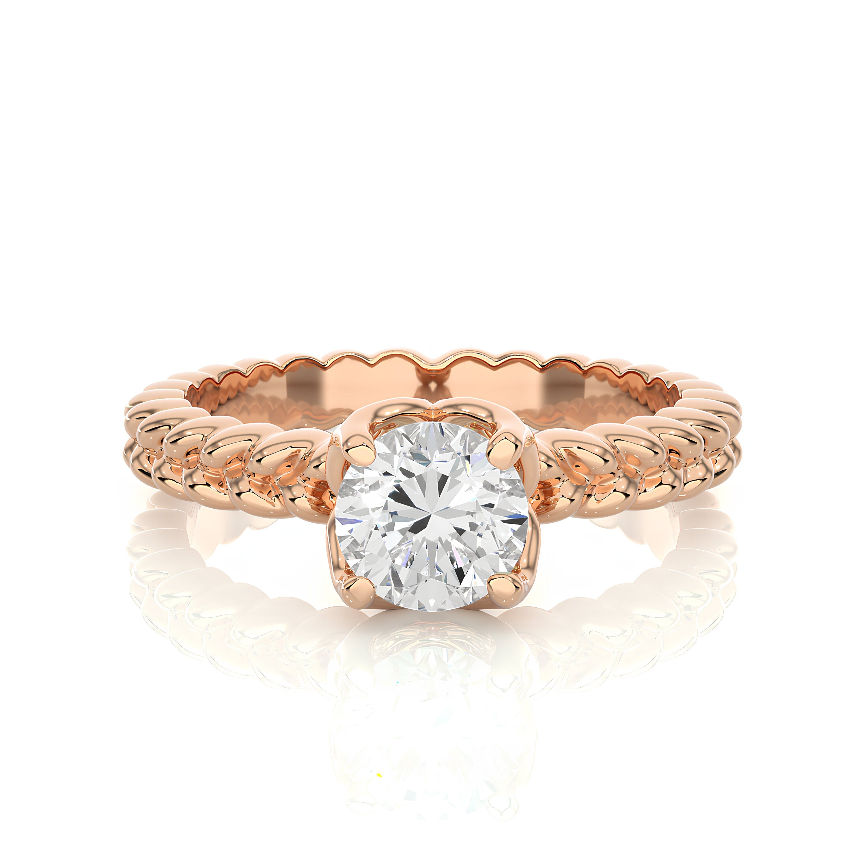 Unique Engagement Ring IGI Certified 0.25 - 2.00 Ct Lab Grown Diamond Solitaire Ring / Platinum & Gold Ring / Anniversary Gift / Women Gift