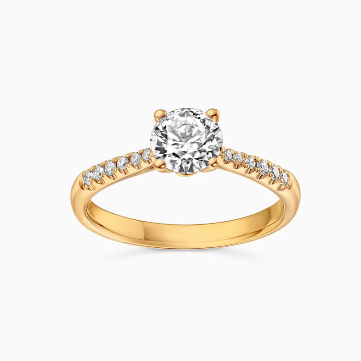 Round Solitaire Wedding Ring featuring 0.25 - 2.00 Ct IGI Certified EF VS/SI Lab Grown Diamond 14K Real Gold Engagement Ring