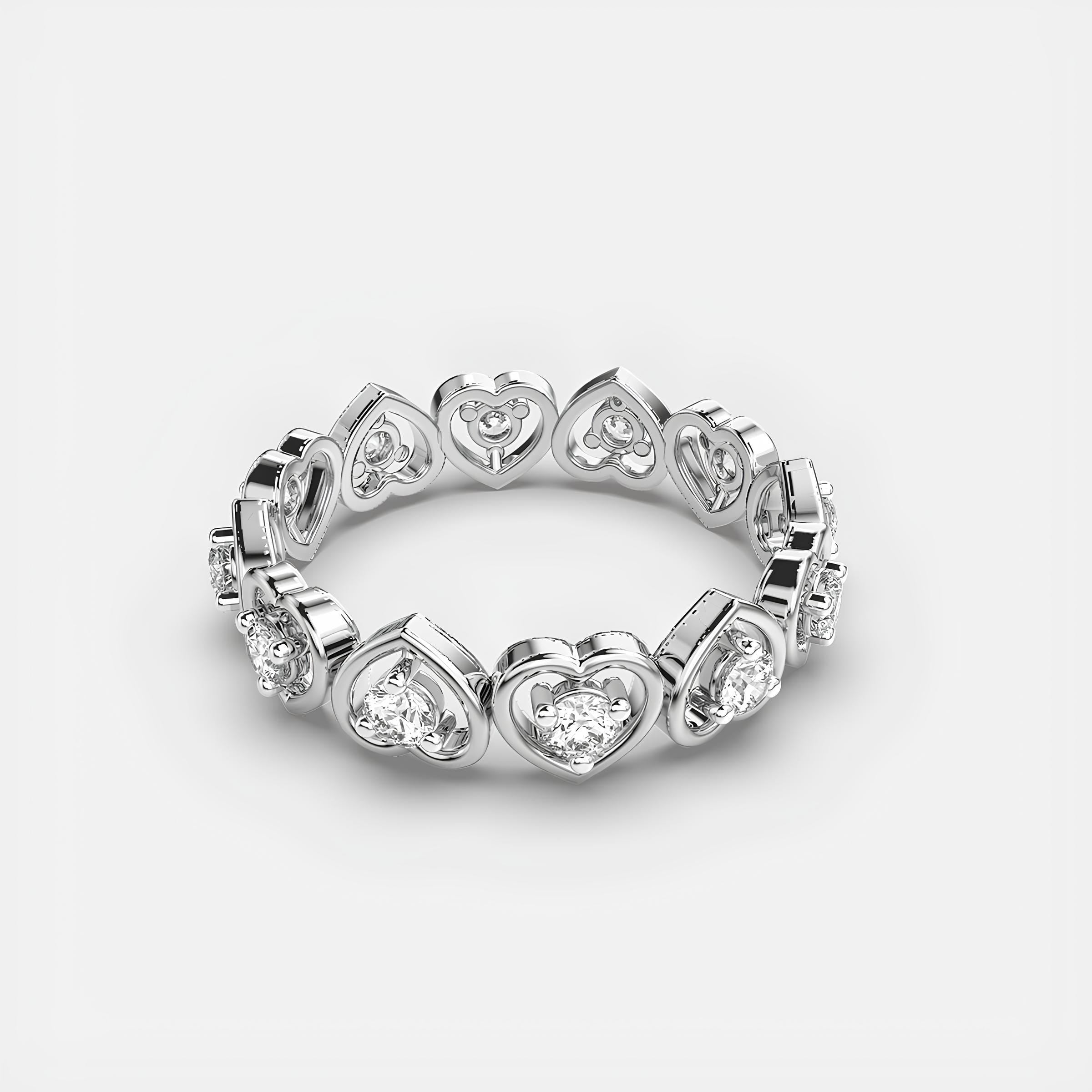 Heartbeats Full Eternity Band – EF VS/SI Lab-Created Diamonds in 14K Solid Gold