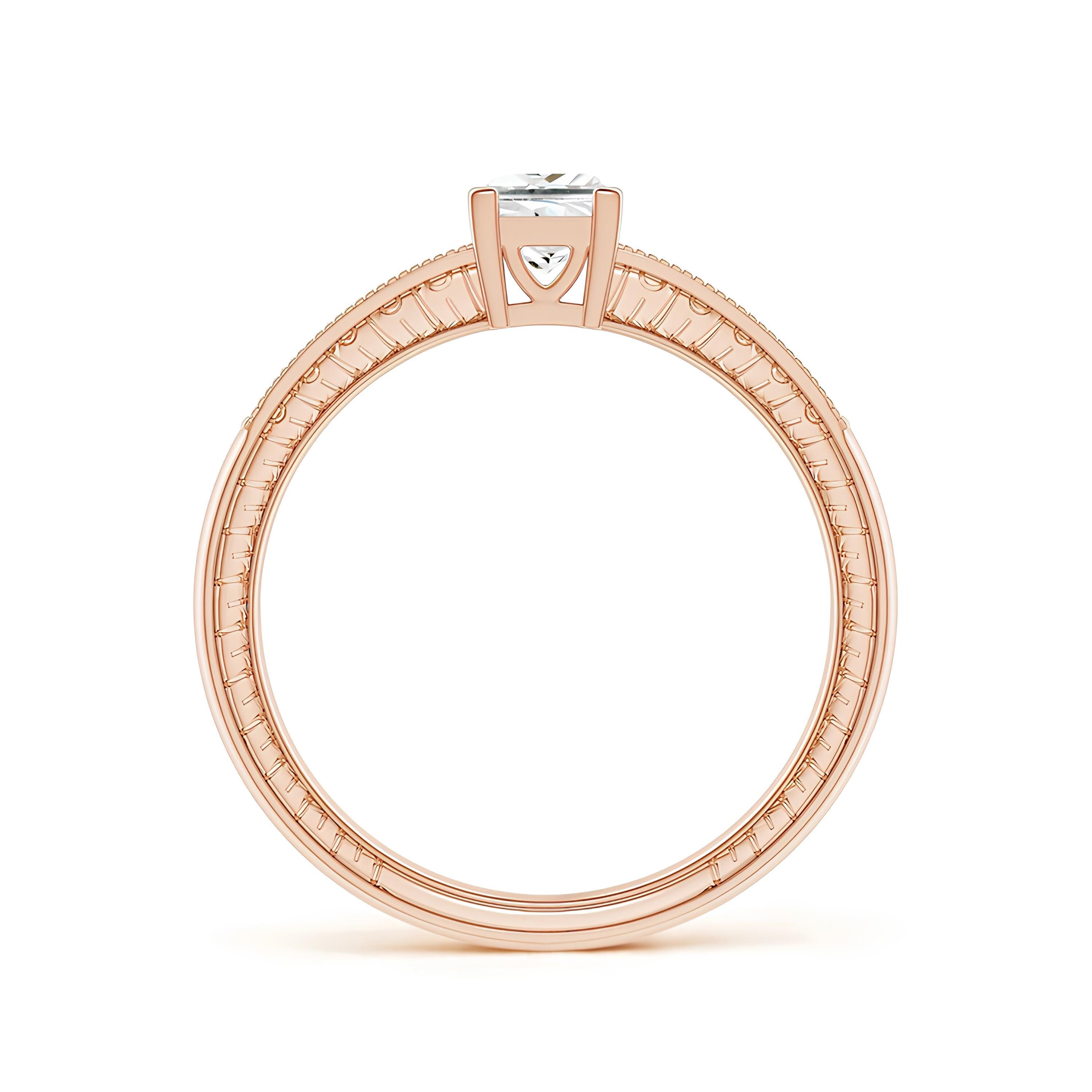 1.00 Ct Princess Cut Lab-Grown Diamond Solitaire Engagement Ring IGI Certified 14K Solid Gold Wedding & Anniversary Gift