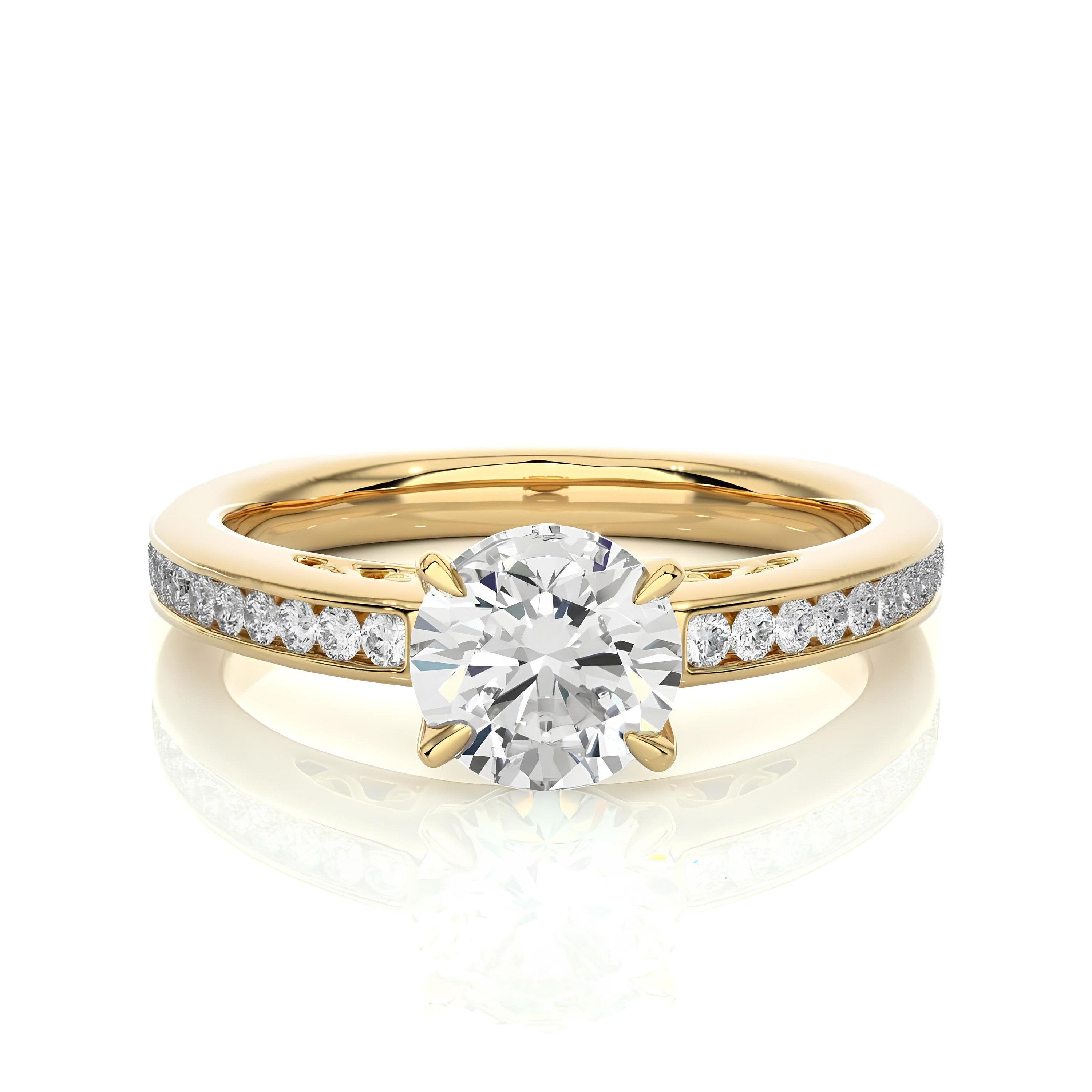 1.00 Ct IGI Certified EF VS/SI Lab-Grown Diamond Solitaire Engagement Ring / 14K Gold & Platinum Setting / Perfect Wedding or Anniversary Gift