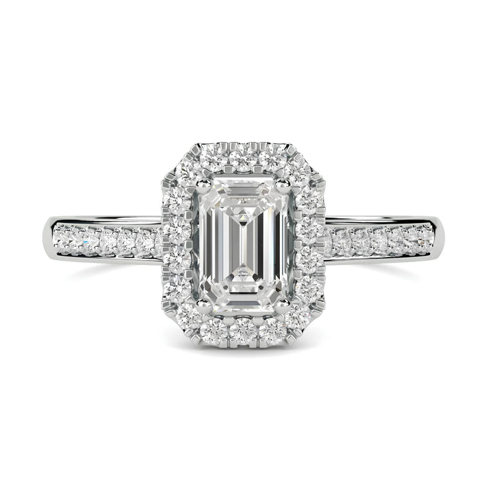 Sparkling Emerald Halo Engagement Ring – 1.00 CT EF VS/SI IGI Certified Lab-Grown Diamond in 14K Gold