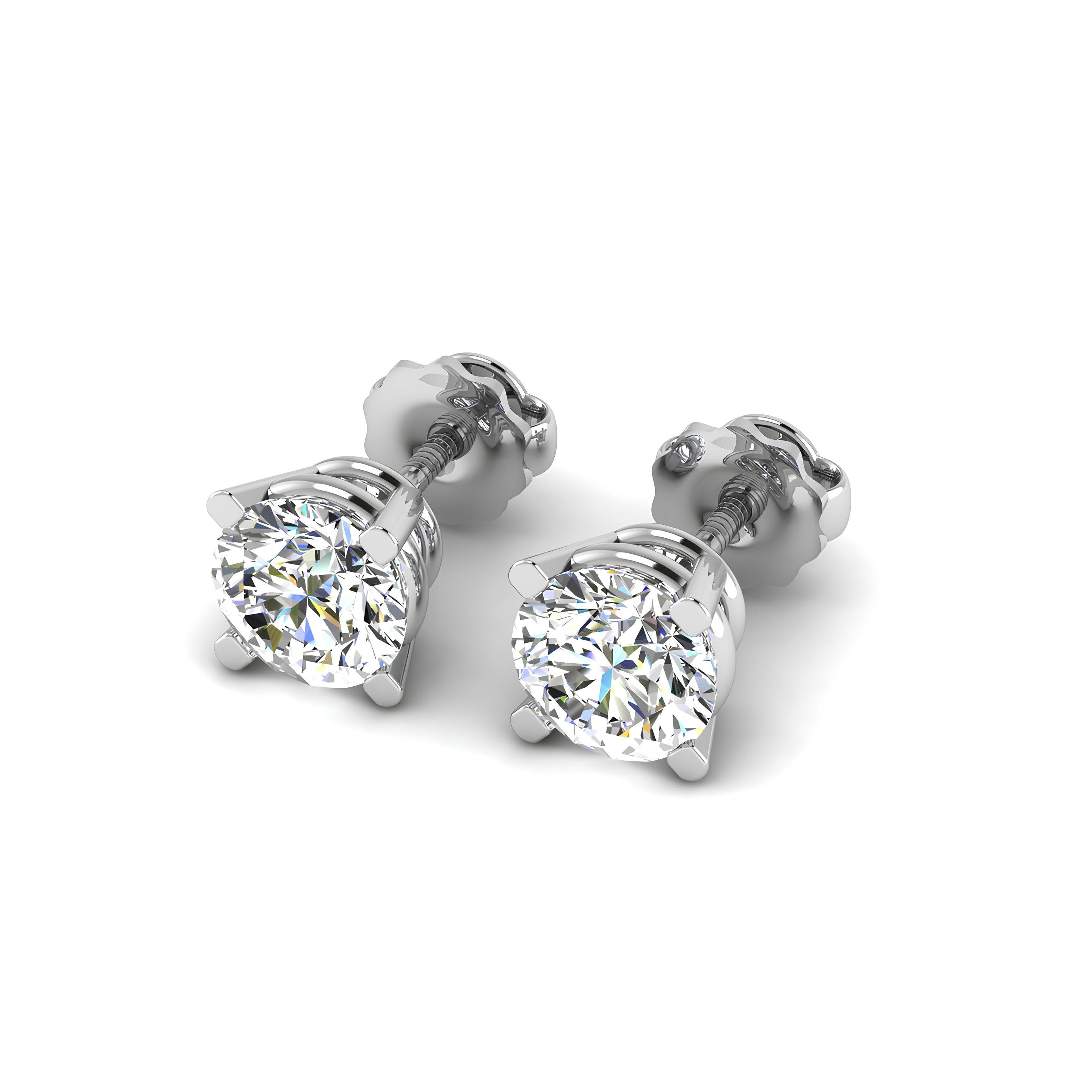 0.25 - 4.00 Carat Round Cut Lab Grown Diamond Wedding Earrings, Round Diamond Studs, Stud Earrings for Women, Birthday / Anniversary Gifts