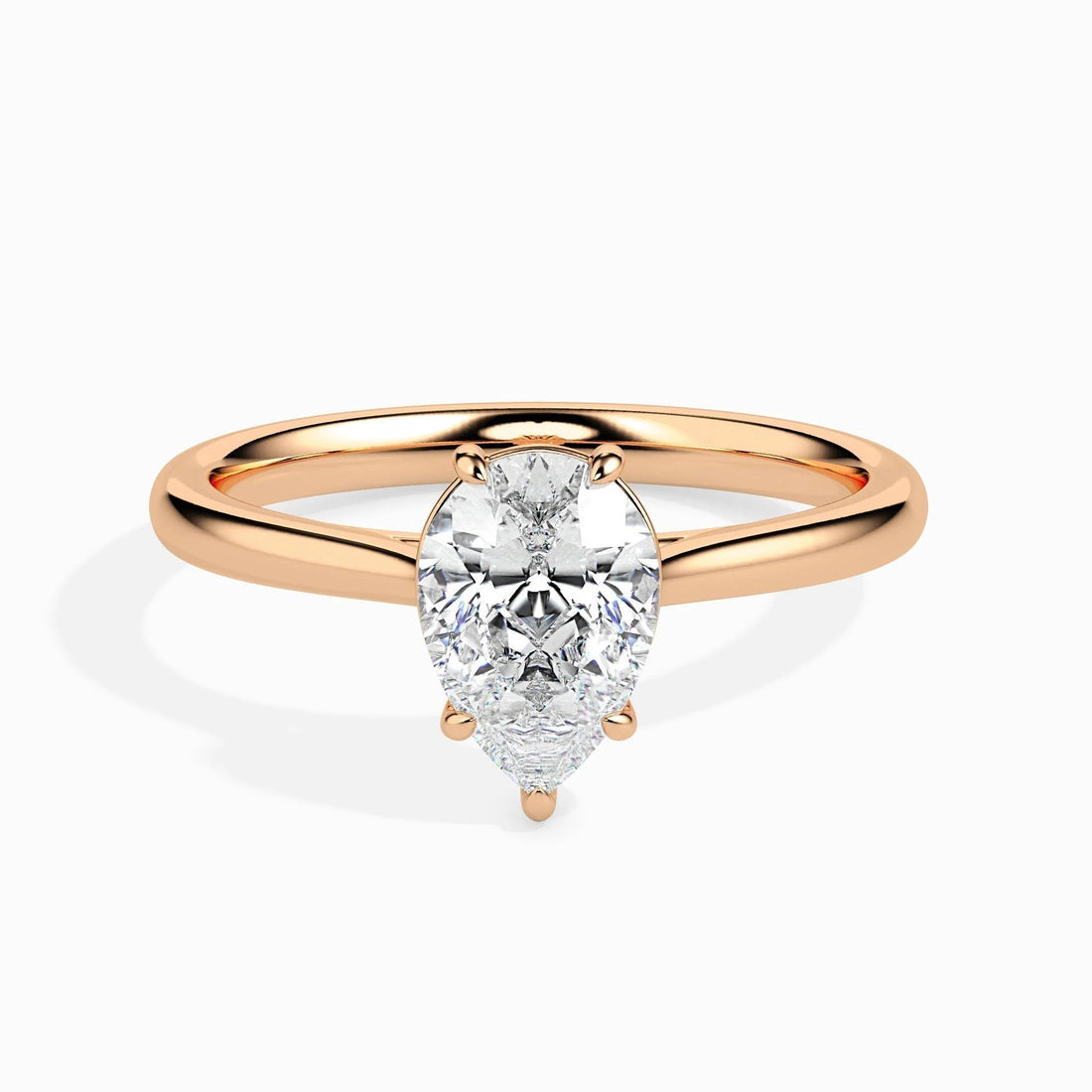 Certified 0.50 Ct Pear-Cut Lab-Grown Diamond Solitaire Engagement Ring – Conflict-Free VS/SI Diamond Set in 14K Real Gold