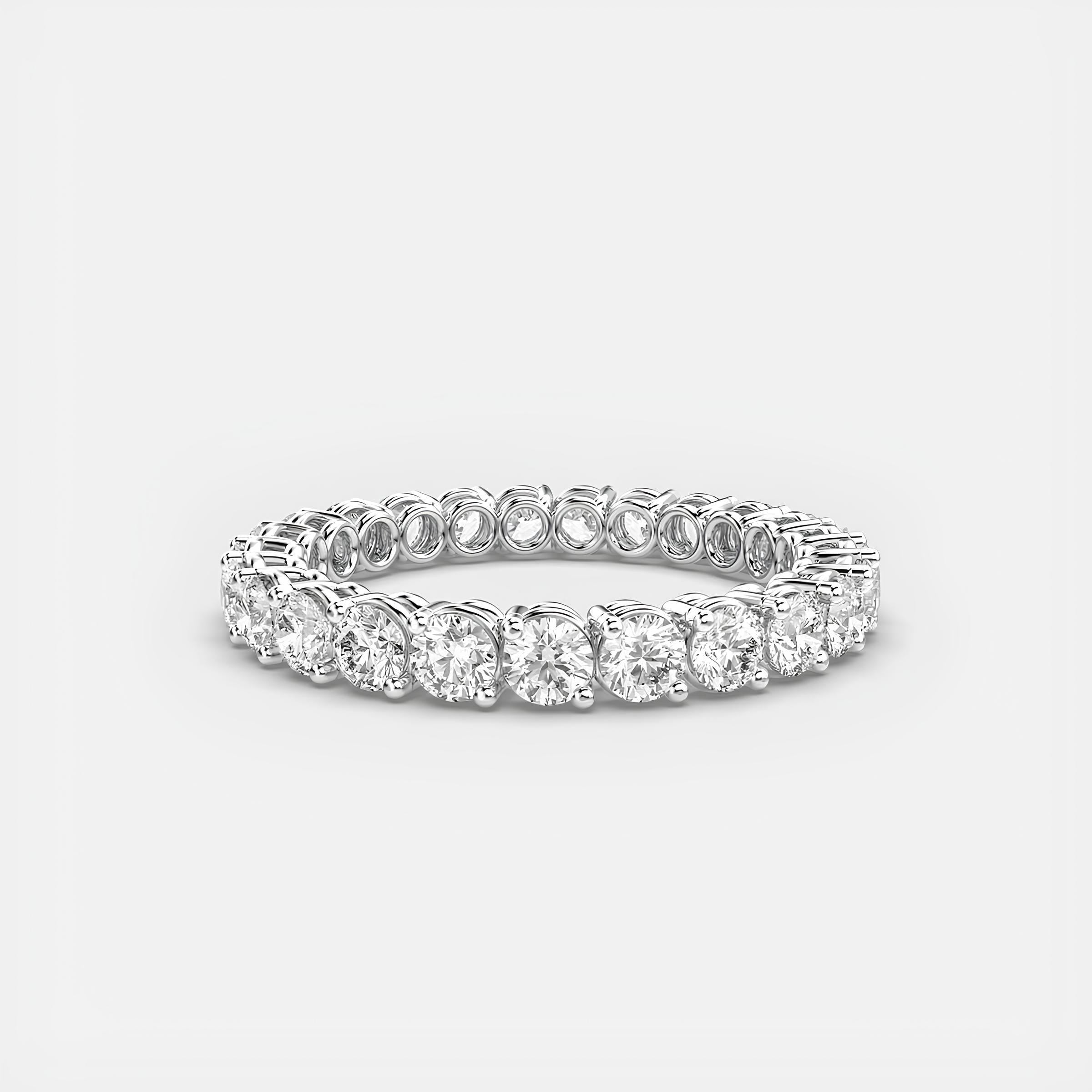 Round EF Lab-Created Diamond Full Eternity Wedding Band – 14K Solid Gold