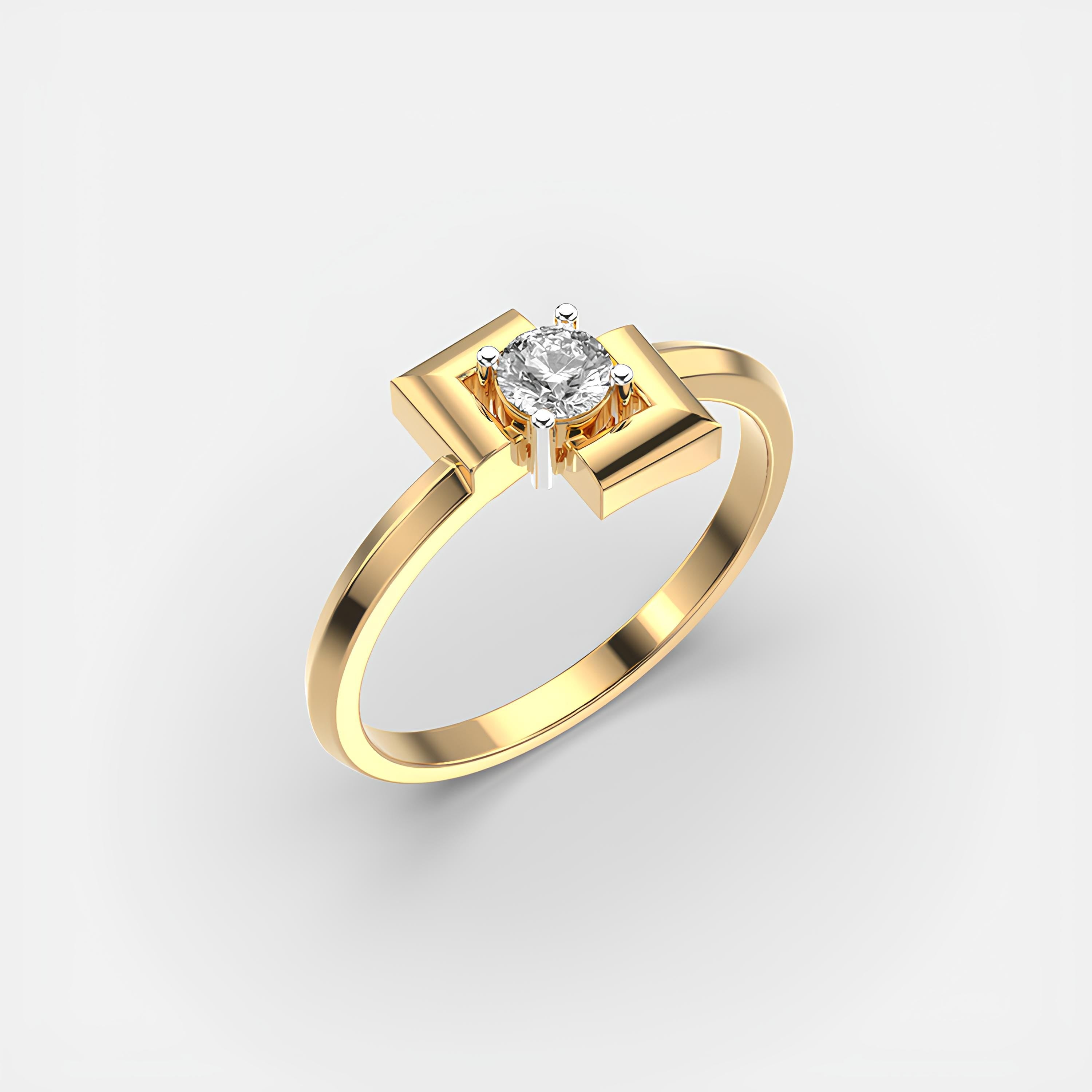 Unique EF VS/SI Lab-Created Diamond Ring 14K Solid Gold Women's Engagement Wedding Band