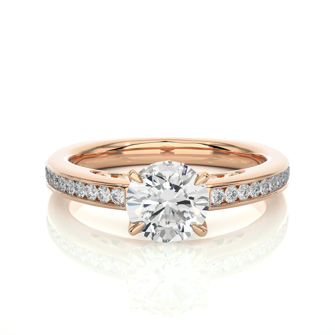 1.00 CTW IGI Certified EF VS/SI Lab-Grown Diamond Solitaire Engagement Ring in Elegant Basket Setting / 14K Real Gold / Conflict-Free Diamond Ring