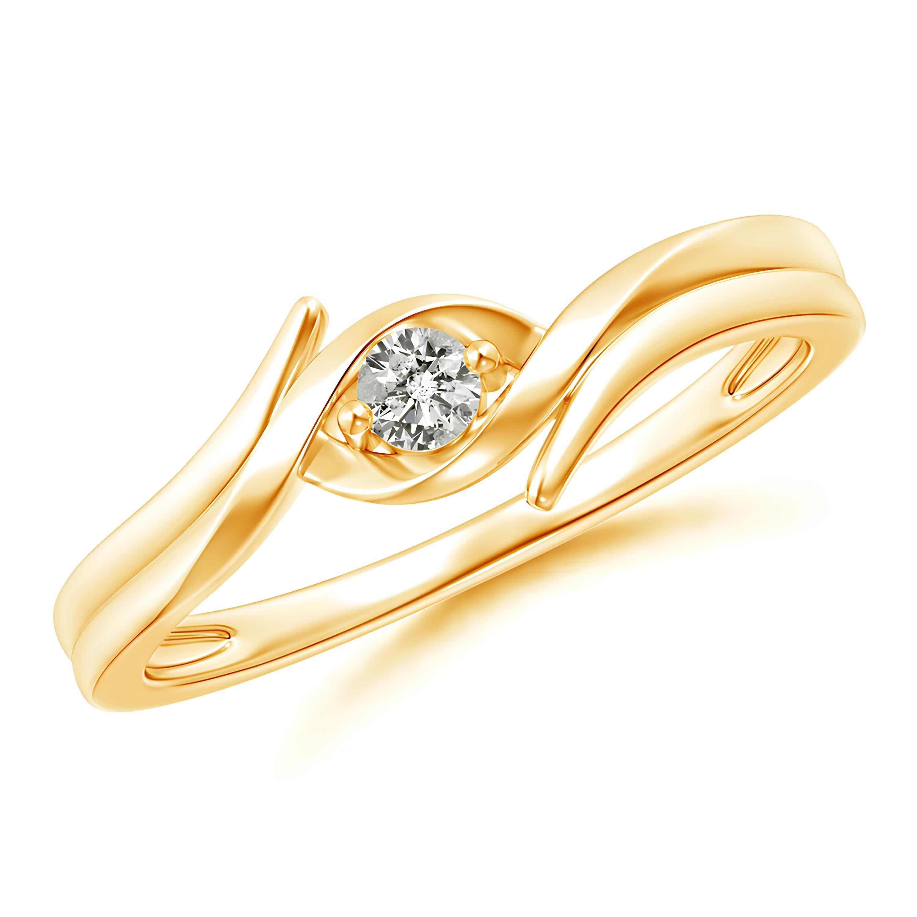 Round Solitaire Diamond Ring – EF VS/SI Lab-Created Diamond Wedding Band in Delicate 14K Solid Gold Design