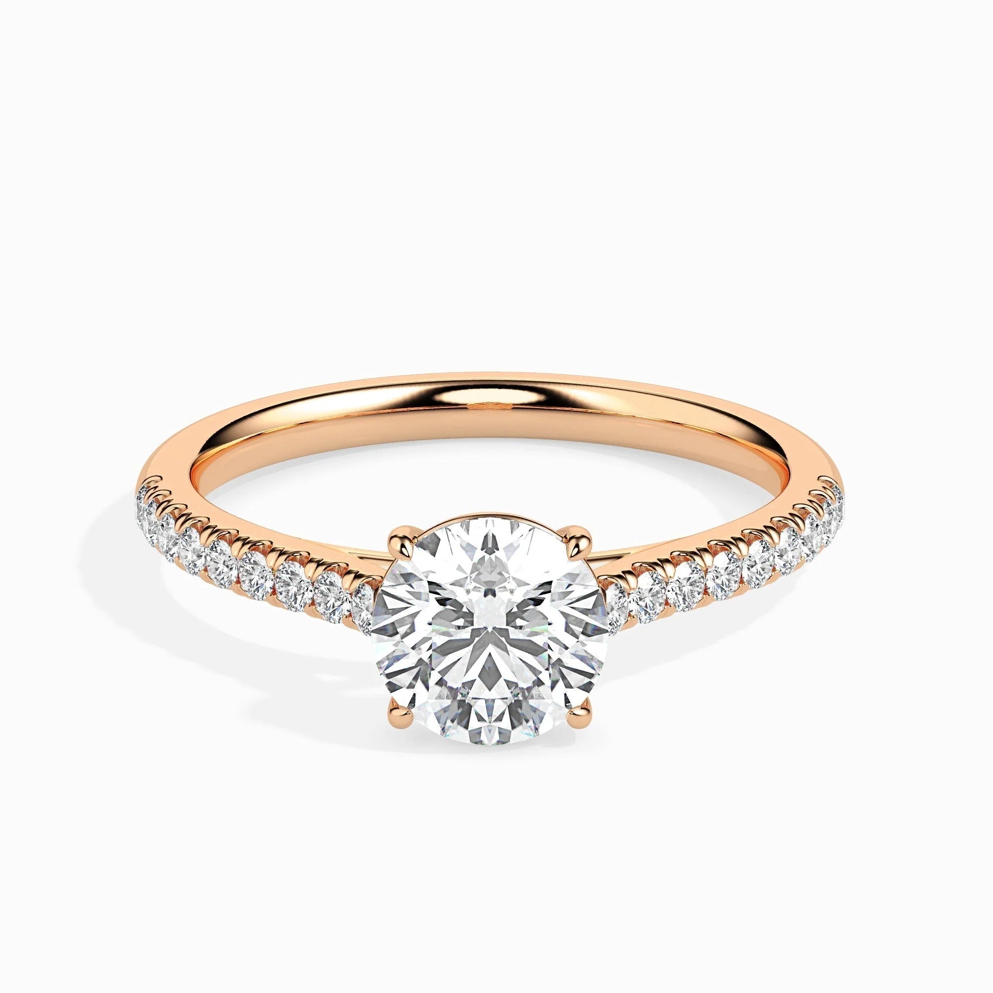 0.50 CT Certified Lab-Grown Diamond Solitaire Engagement Ring – 14K Real Gold with Conflict-Free EF VS/SI Diamonds