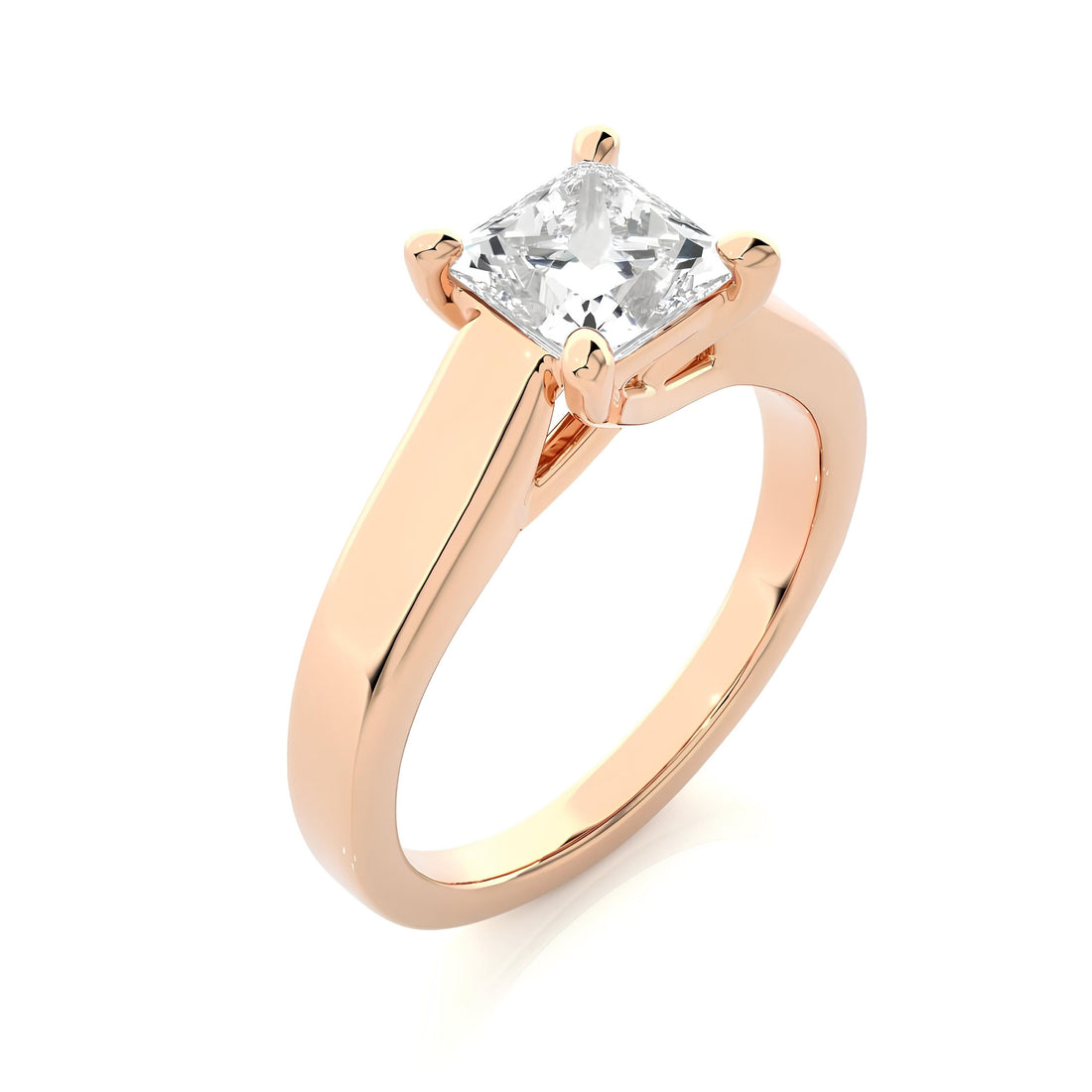 Certified 1.50 Ct Princess Cut Lab-Grown Diamond Solitaire Engagement Ring / EF VS/SI Conflict-Free Diamond / 14K Real Gold Anniversary & Wedding Ring
