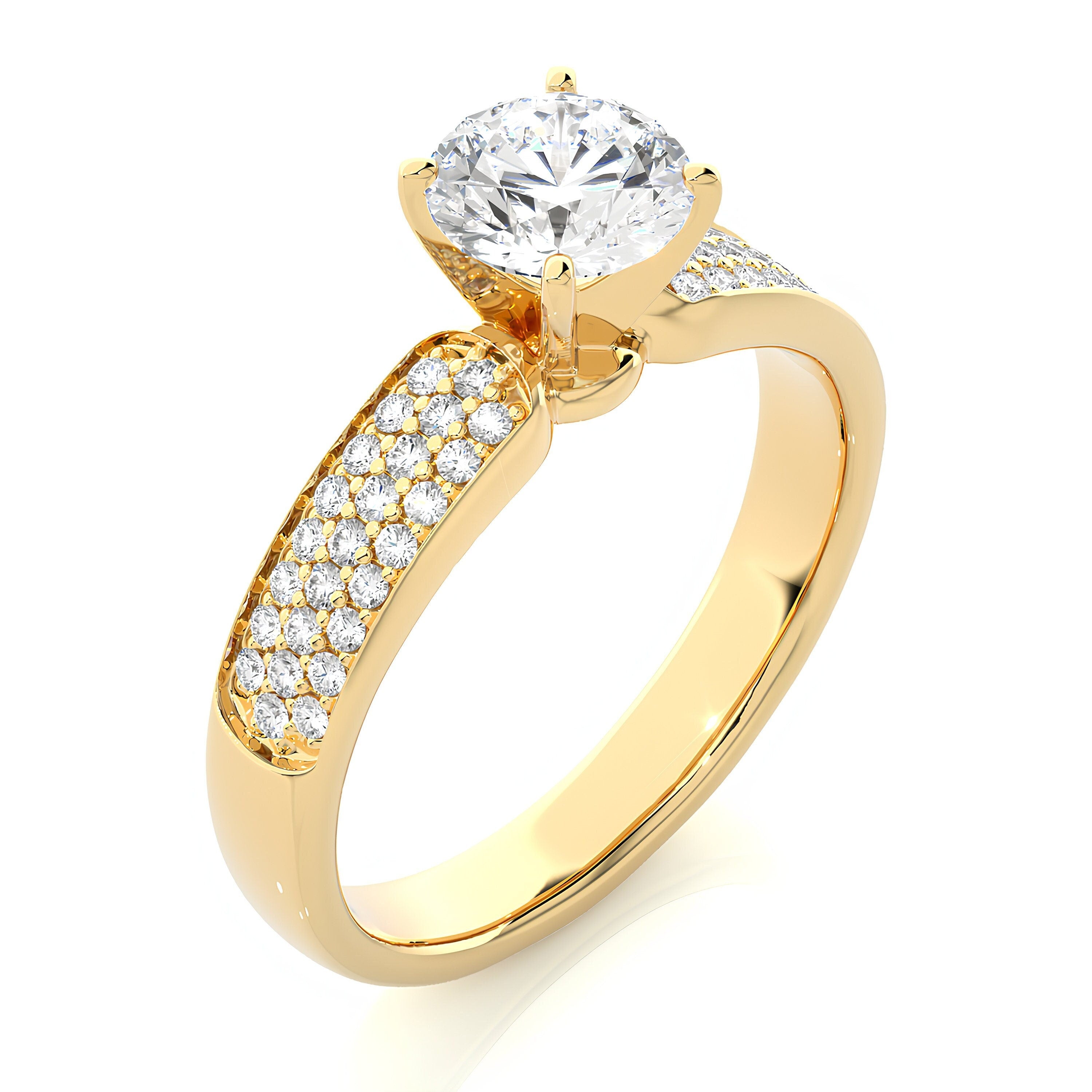 Vintage Engagement Ring 1.50 Ct IGI Certified EF VS/SI Lab Grown Diamond Solitaire Wedding Ring / 14K Gold & Platinum Ring / Wedding Ring Gift