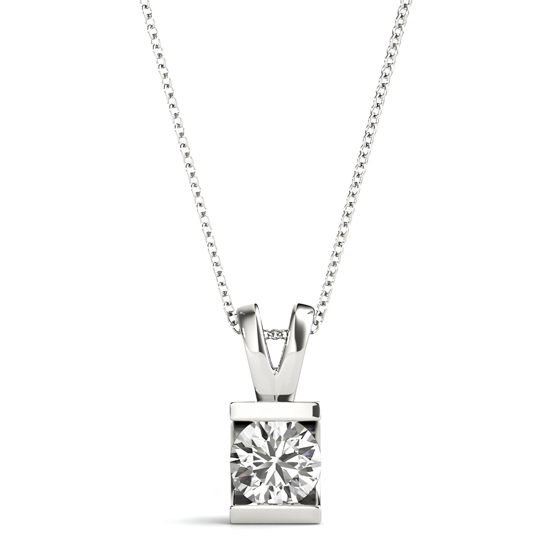 0.25 to 2.00 Ctw Lab Grown Round Diamond Pendant Necklace, IGI Certified Diamond Pendant, Anniversary Gift, Gift for Daughter, Wife & Mother