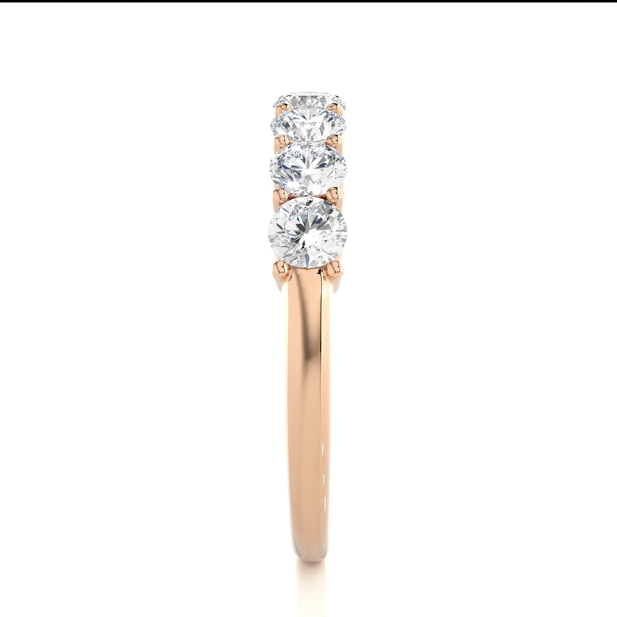 3.50 MM Round Cut VS/SI Lab Grown Diamond Band, Seven Stone Wedding Band, Wedding Gift, Bridal Set Band, Anniversary Gift, Diamond 14K Gold