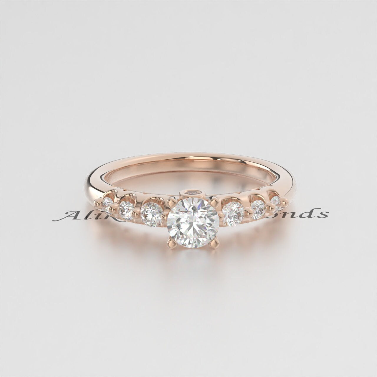 IGI Certified Lab-Grown Diamond Halo Engagement Ring – EF VS/SI Round Cut in 14K Gold | Wedding Ring & Gift for Her