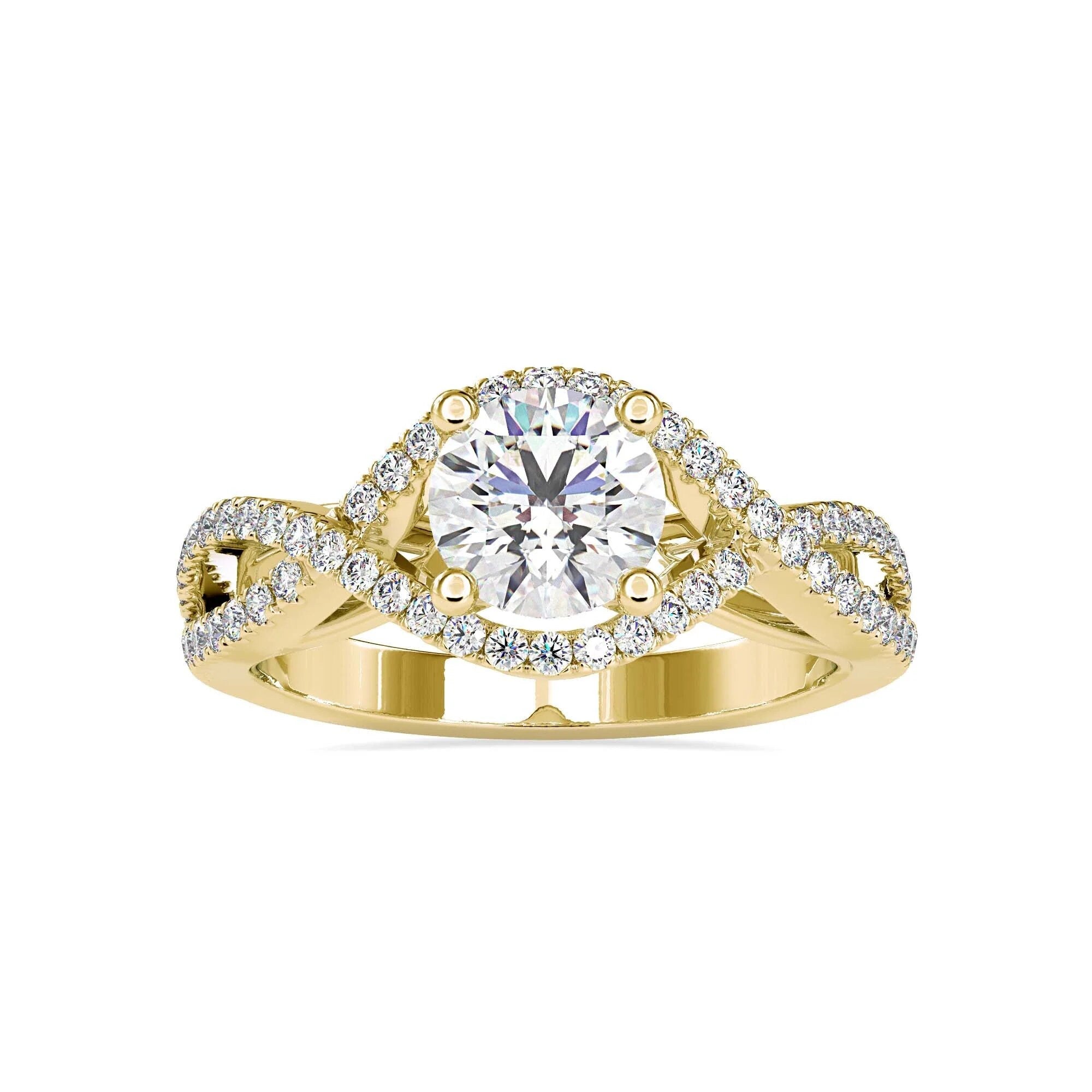 Certified 1.00 CT EF VS/SI Lab-Grown Diamond Infinity Engagement Ring – 14K Real Gold with Conflict-Free Diamonds