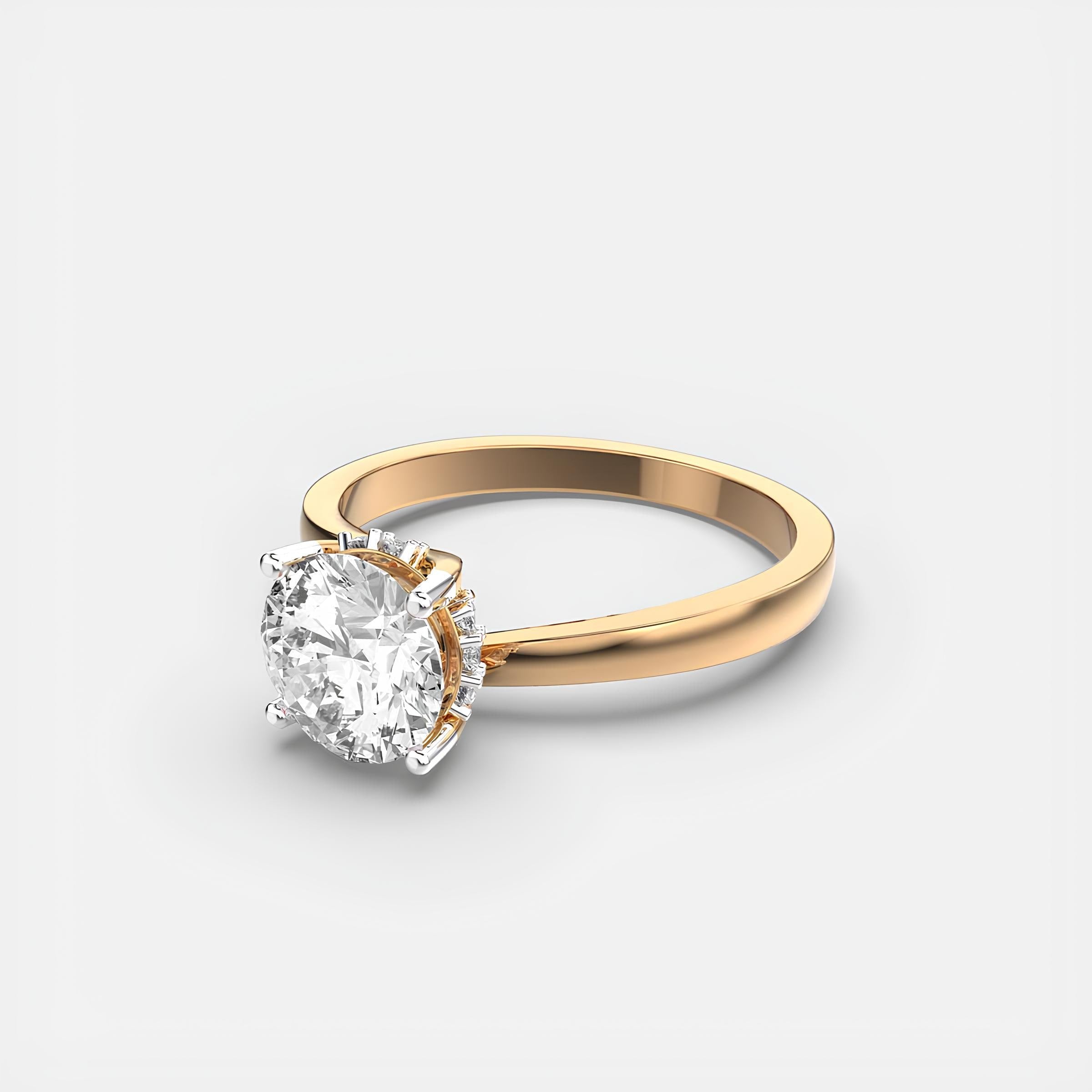 Classic Solitaire Ring – EF VS/SI Lab-Grown Diamond in 14K White Gold, Yellow Gold, or Platinum | Engagement or Wedding Gift
