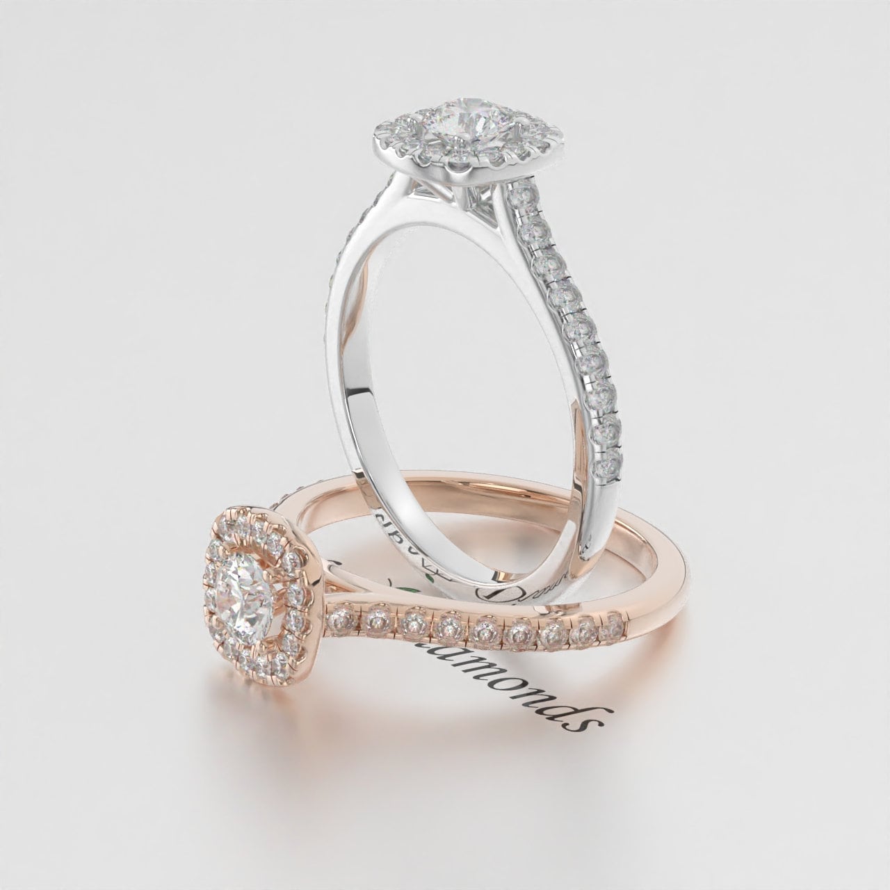 Certified EF VS/SI Lab-Grown Diamond Halo Engagement Ring – 14K Solid Gold Wedding Band with Conflict-Free Diamonds