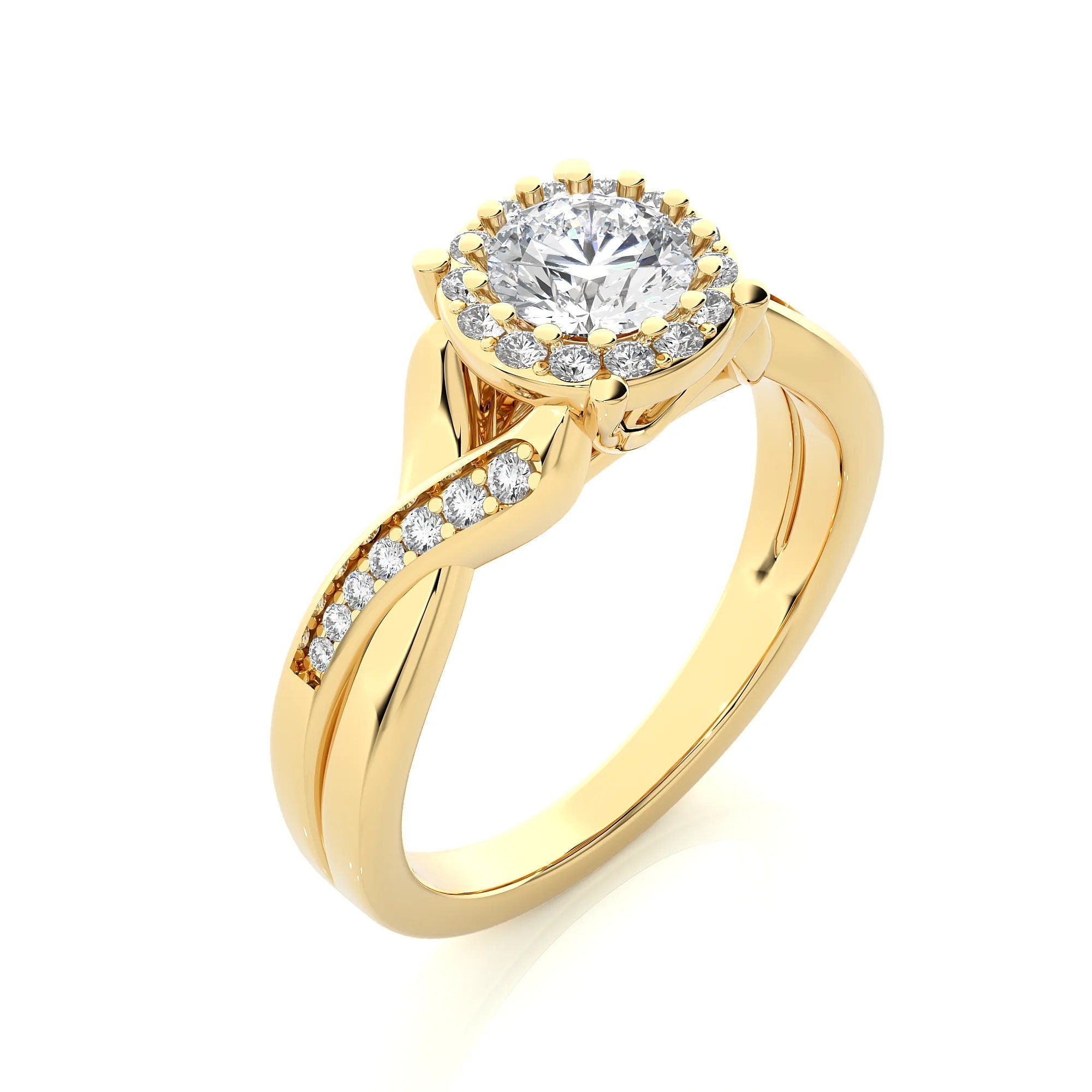 IGI Certified 1.00 Ct EF VS/SI Lab-Grown Diamond Infinity Engagement Ring 14K Real Gold