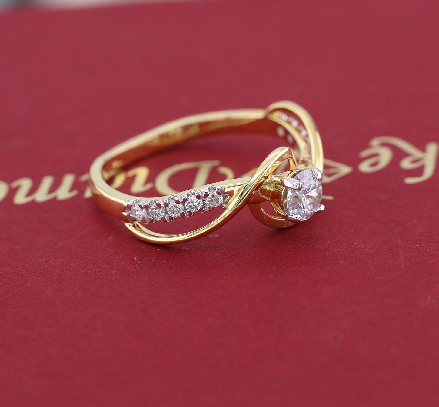 Elegant Twisted Diamond Ring – 14K Solid Gold with EF VS/SI Lab-Created Diamond | Anniversary or Wedding Band