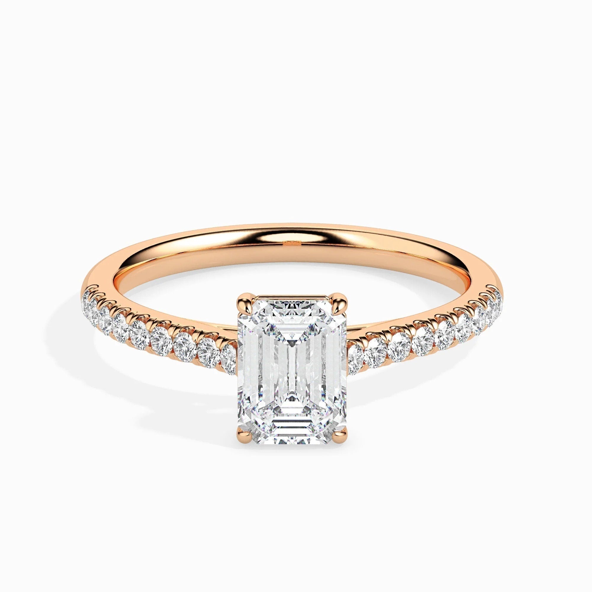 Certified 0.50 Ct EF VS/SI Lab-Grown Emerald Cut Diamond Solitaire Engagement Ring – Conflict-Free Diamond Set in 14K Solid Gold