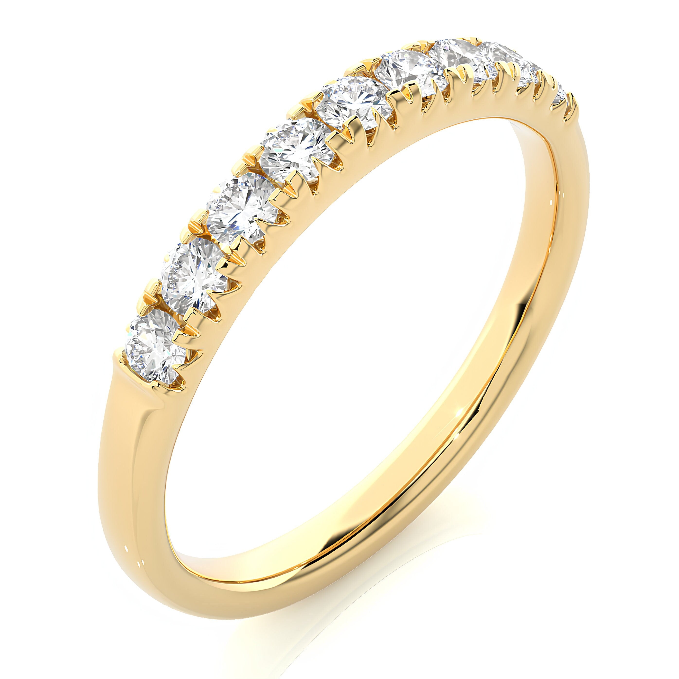 2.50mm EF VS/SI Lab-Grown Round Brilliant Diamond 14K Gold Eternity Band – Pavé-Set Stackable Wedding Ring