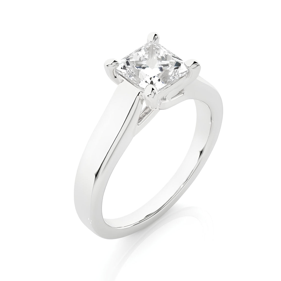Certified 1.50 Ct Princess Cut Lab-Grown Diamond Solitaire Engagement Ring / EF VS/SI Conflict-Free Diamond / 14K Real Gold Anniversary & Wedding Ring