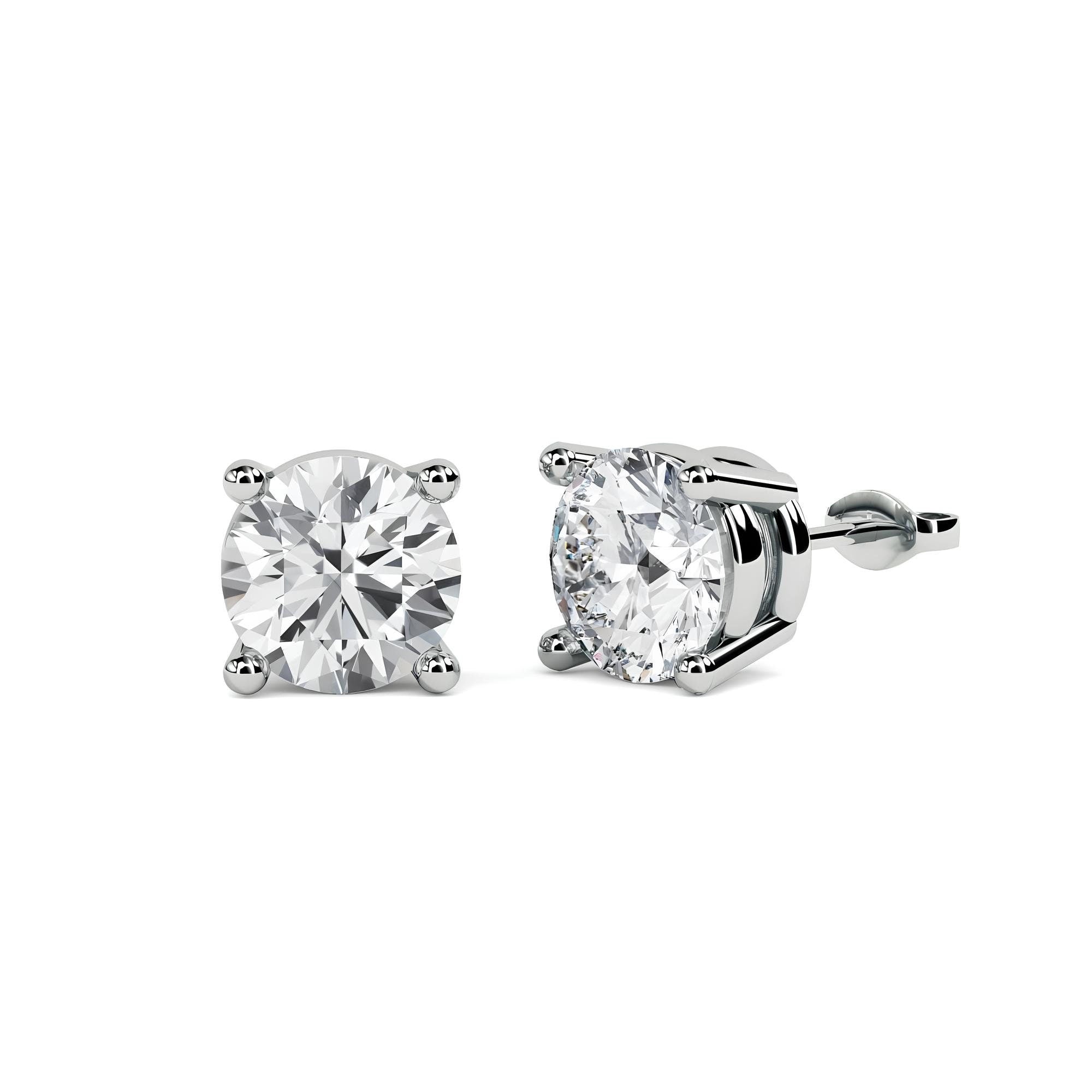 1.00 Carat EF VS/SI Lab Grown Diamond Stud Earrings Exquisite Push Back Design in 14K Gold