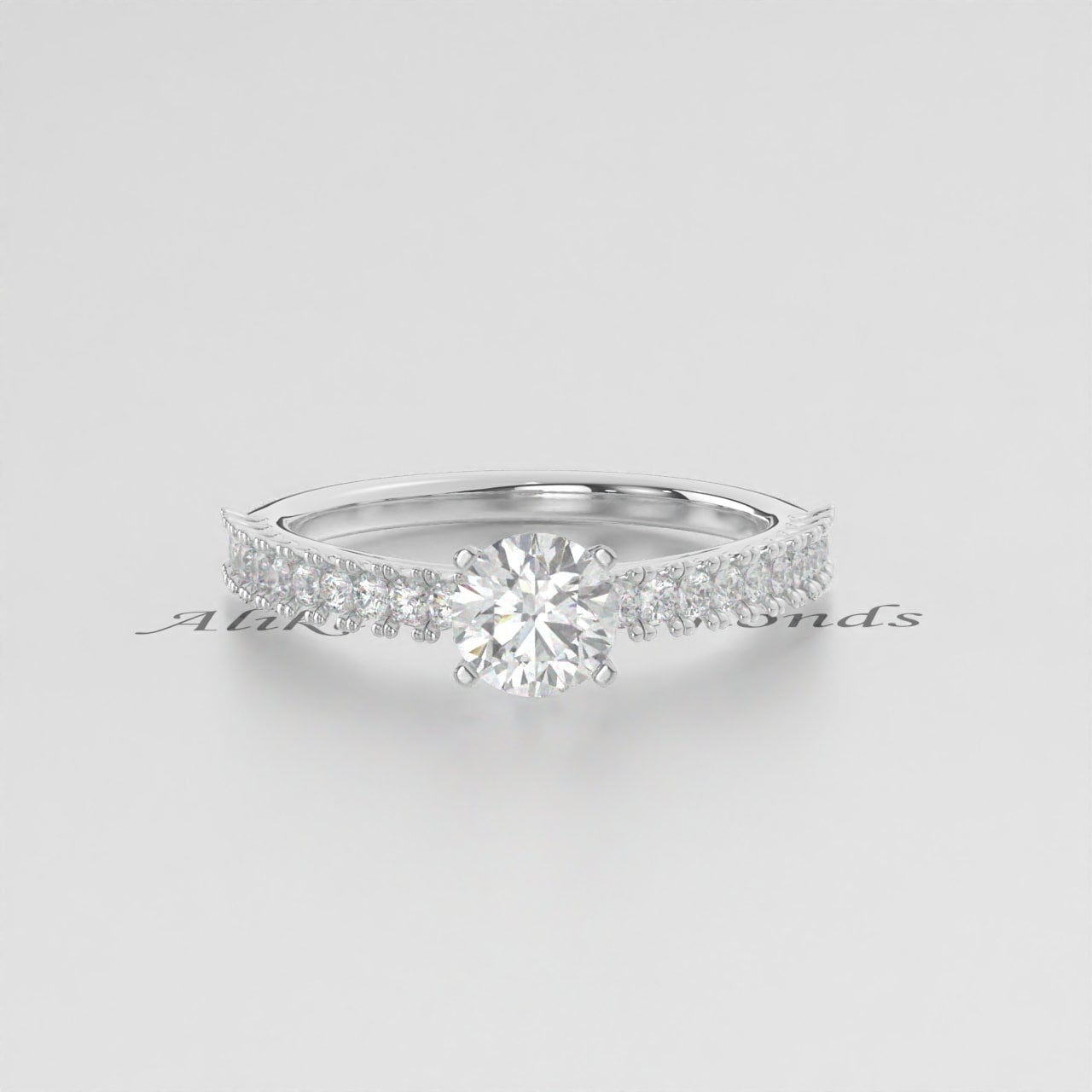 1/4 Ct Lab-Grown Diamond Engagement Ring EF VS/SI Diamond in 14K White Gold, Perfect for Wedding, Anniversary, or Gift for Her