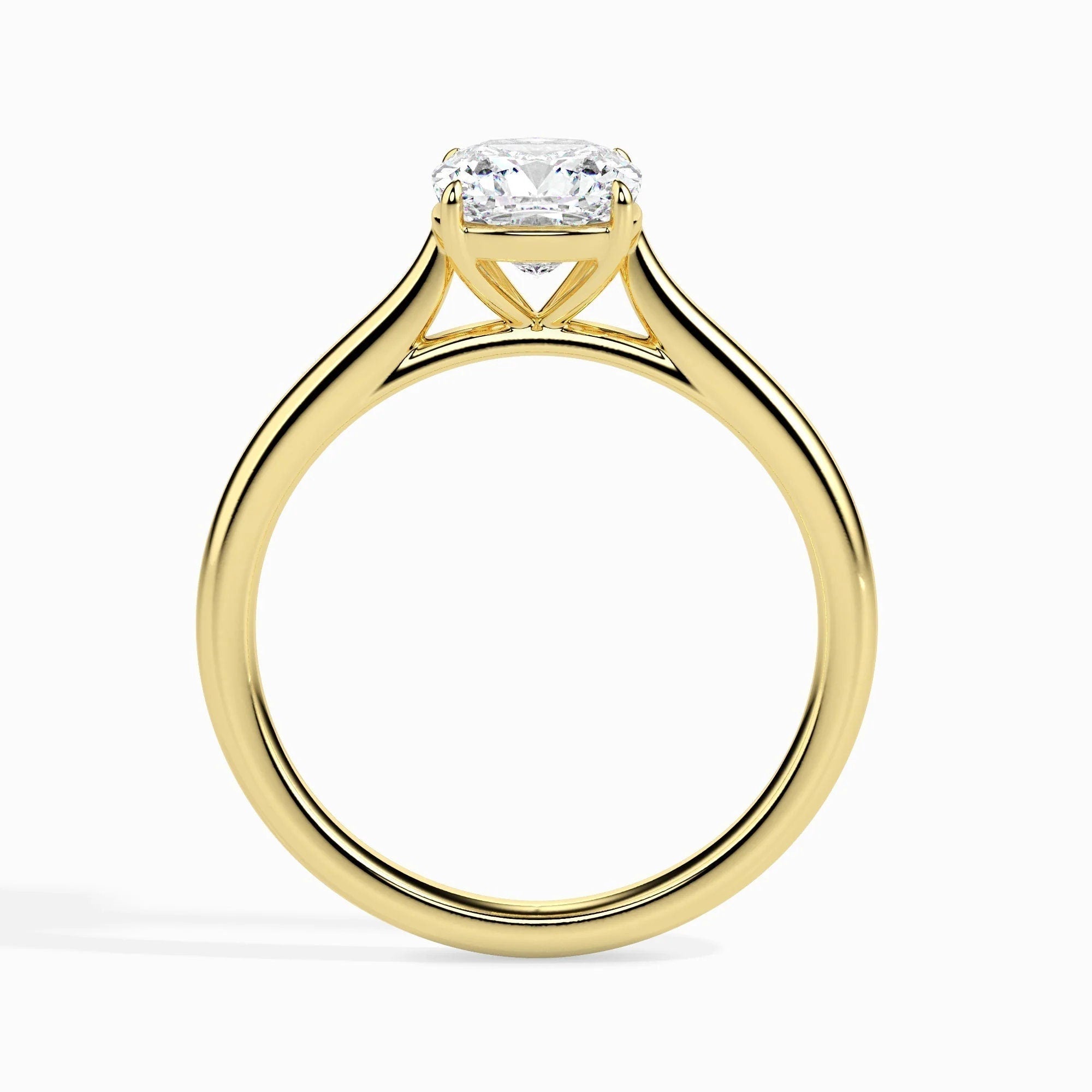Certified 0.50 Ct EF VS/SI Cushion-Cut Lab-Grown Diamond Solitaire Engagement Ring – Conflict-Free Diamond Set in 14K Real Gold
