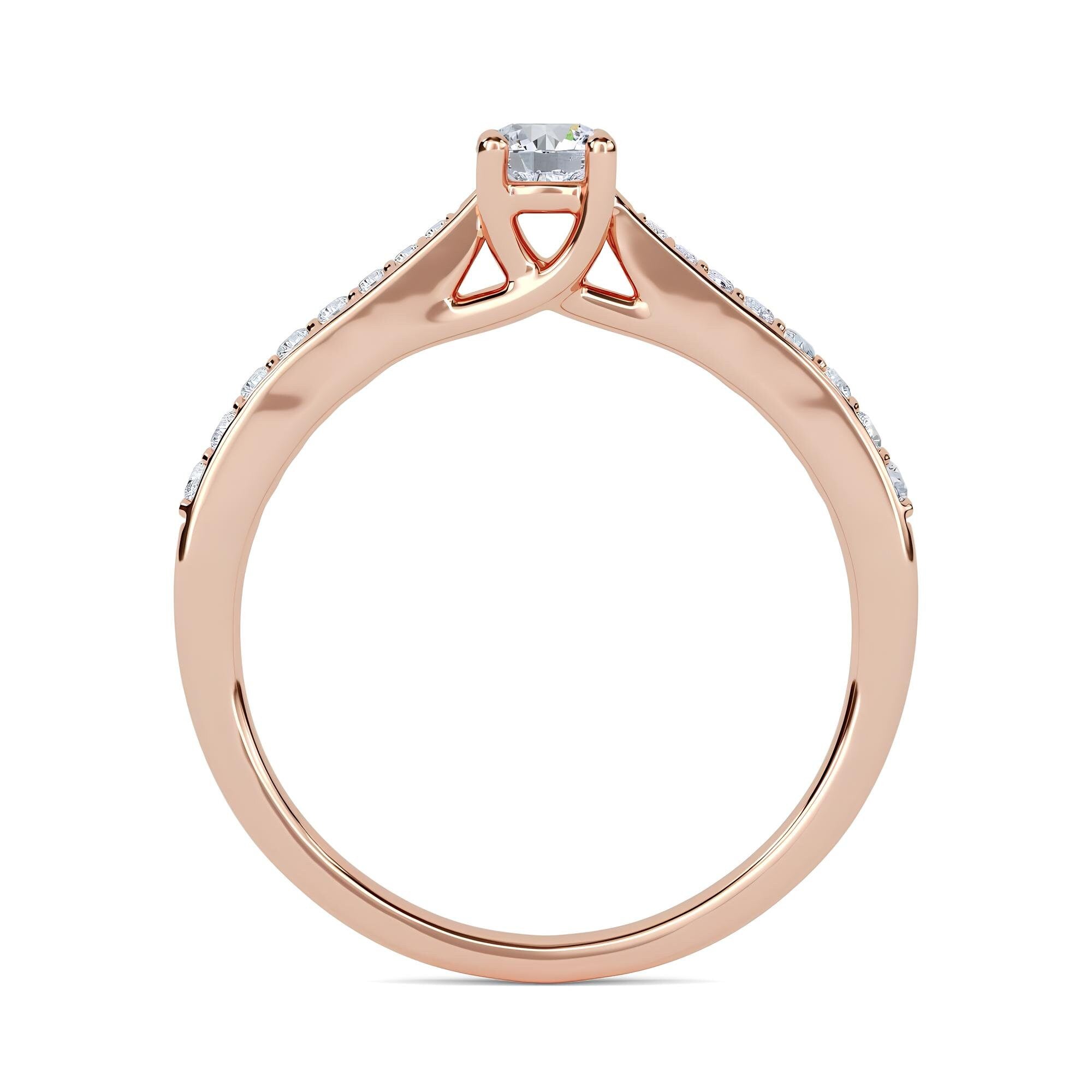 0.50 CT Round Brilliant Cut Lab-Grown Diamond Solitaire Engagement Ring – EF VS/SI CVD Diamond in 14K Gold, Elegant Wedding Ring for Her