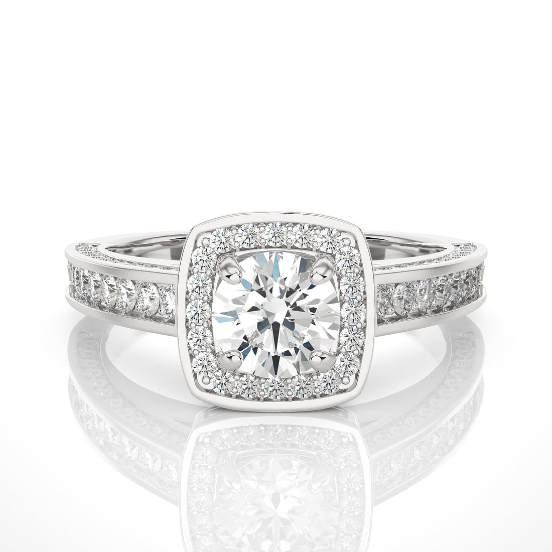 Timeless Elegance: Certified Lab Grown Diamond Vintage Wedding Ring with Hidden Halo 1.42 CT / Luxe Solid Gold Engagement & Anniversary Ring