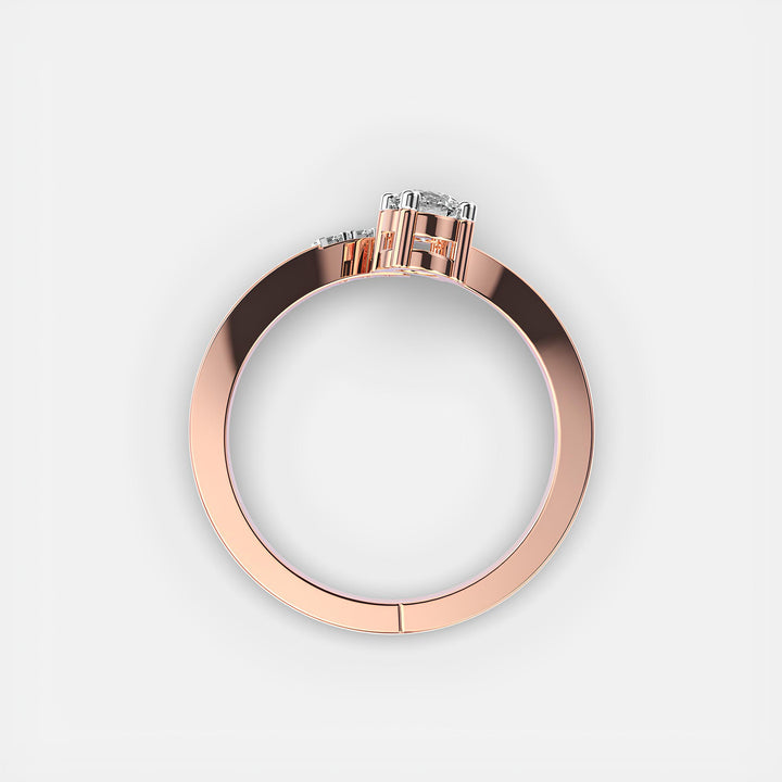 Serenity Diamond Ring, Round Cut Diamond ,Bypass Ring ,Lab Grown Diamond ,Engagement Ring, lab Created Diamond Ring