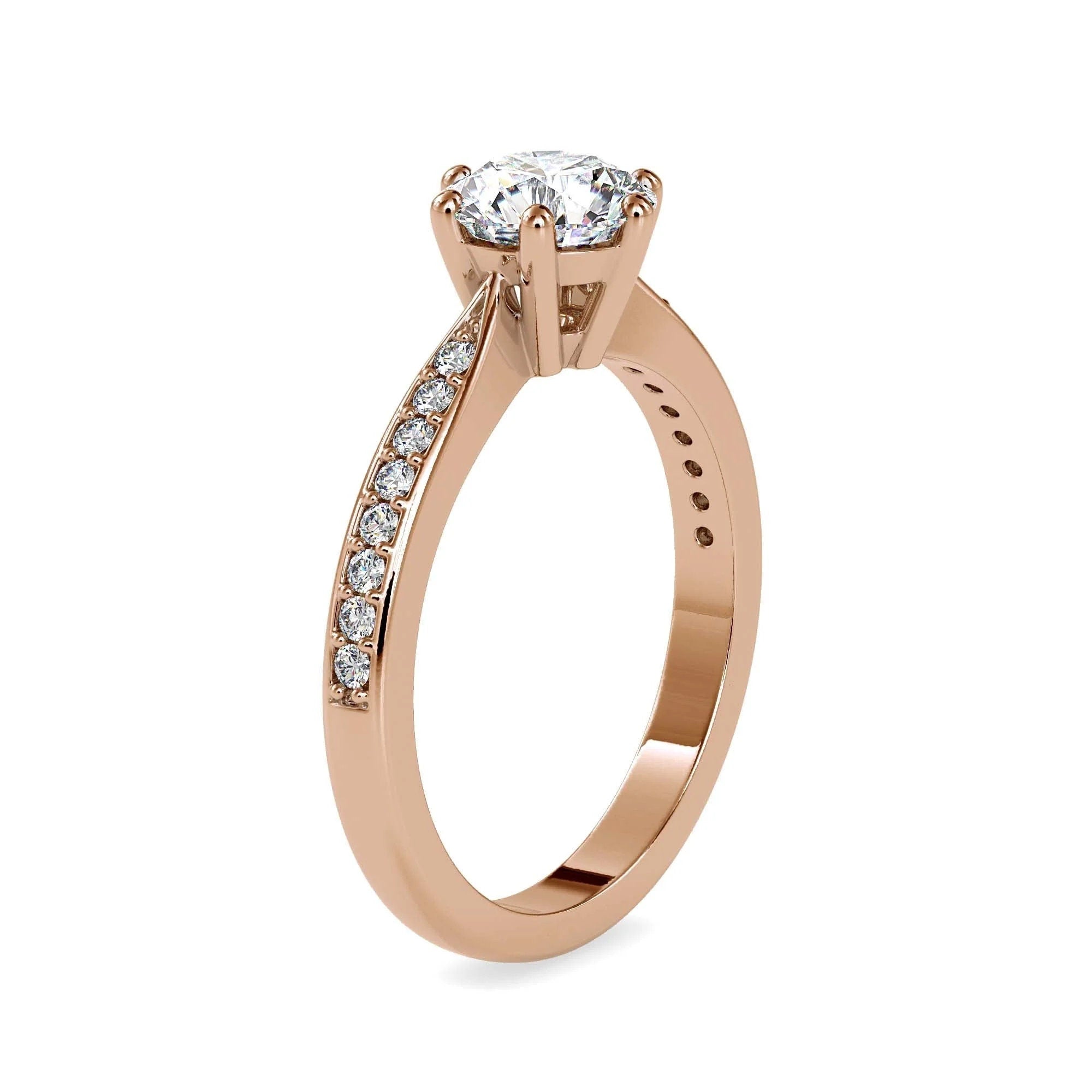 1.00 CT Certified Lab-Grown Diamond Solitaire Engagement Ring – 14K Solid Gold, Set with Conflict-Free EF VS/SI Diamonds