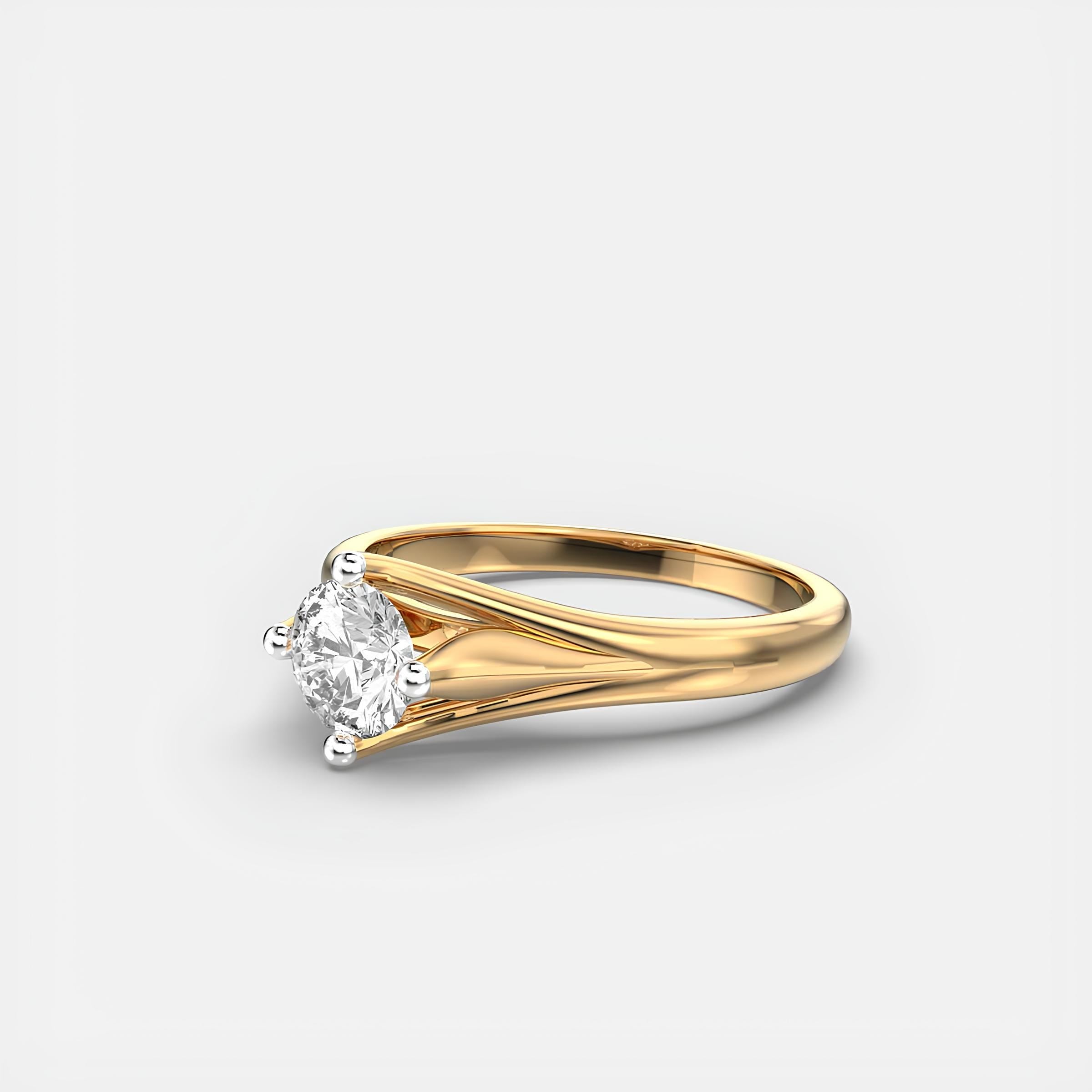 1.00 Carat Round Cut EF VS/SI Lab-Grown Diamond Solitaire Ring – Women’s Engagement or Anniversary Ring in 14K Gold