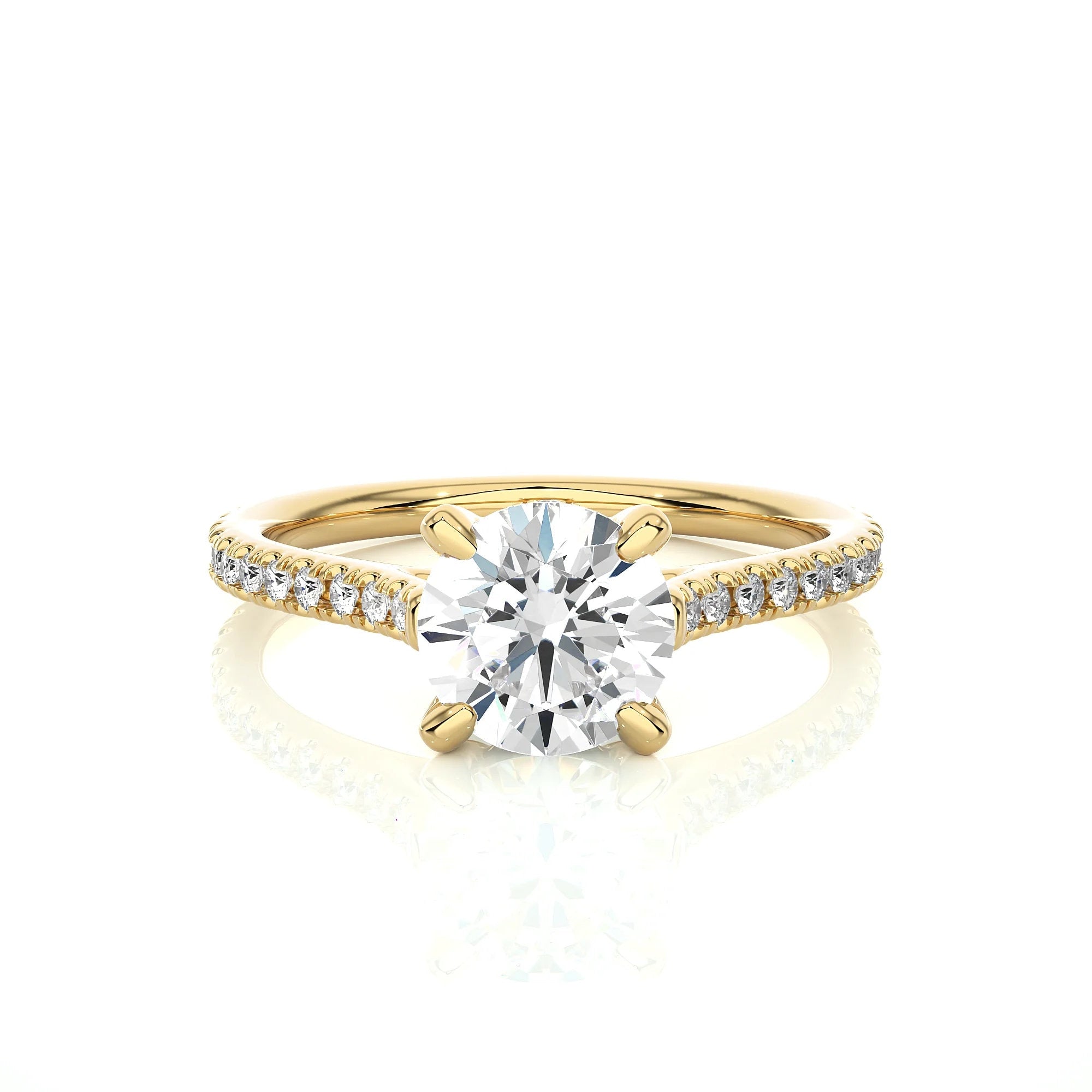 1.30 Ct EF VS/SI Certified Lab Grown Diamond Solitaire Engagement Ring / 14K Real Gold / Conflict-Free Lab-Grown Diamond
