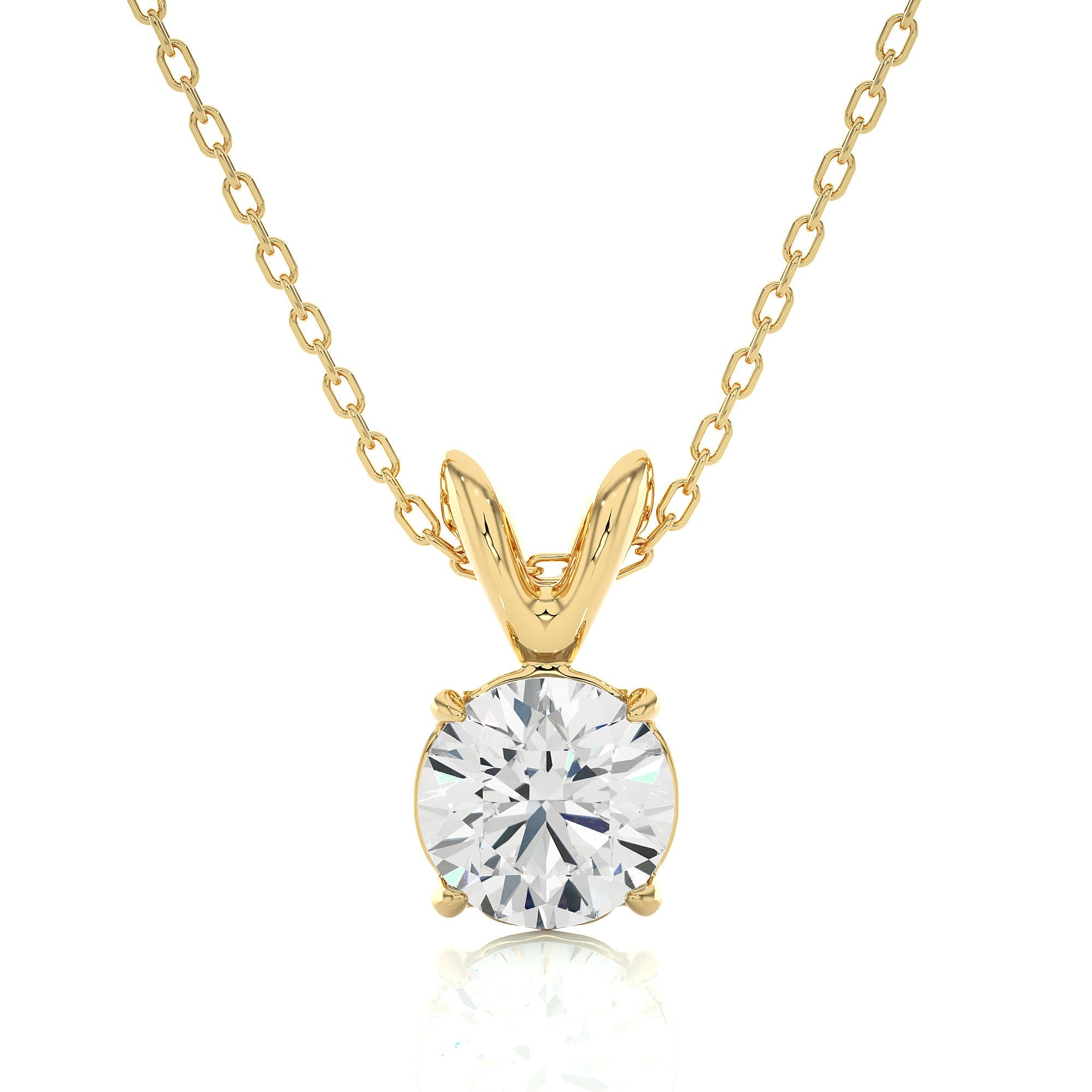 Elegant Lab-Grown Diamond Pendant for Women IGI Certified 0.25 to 2.00 CT Round Diamond in 14K Gold Perfect for Anniversaries & Special Occasions
