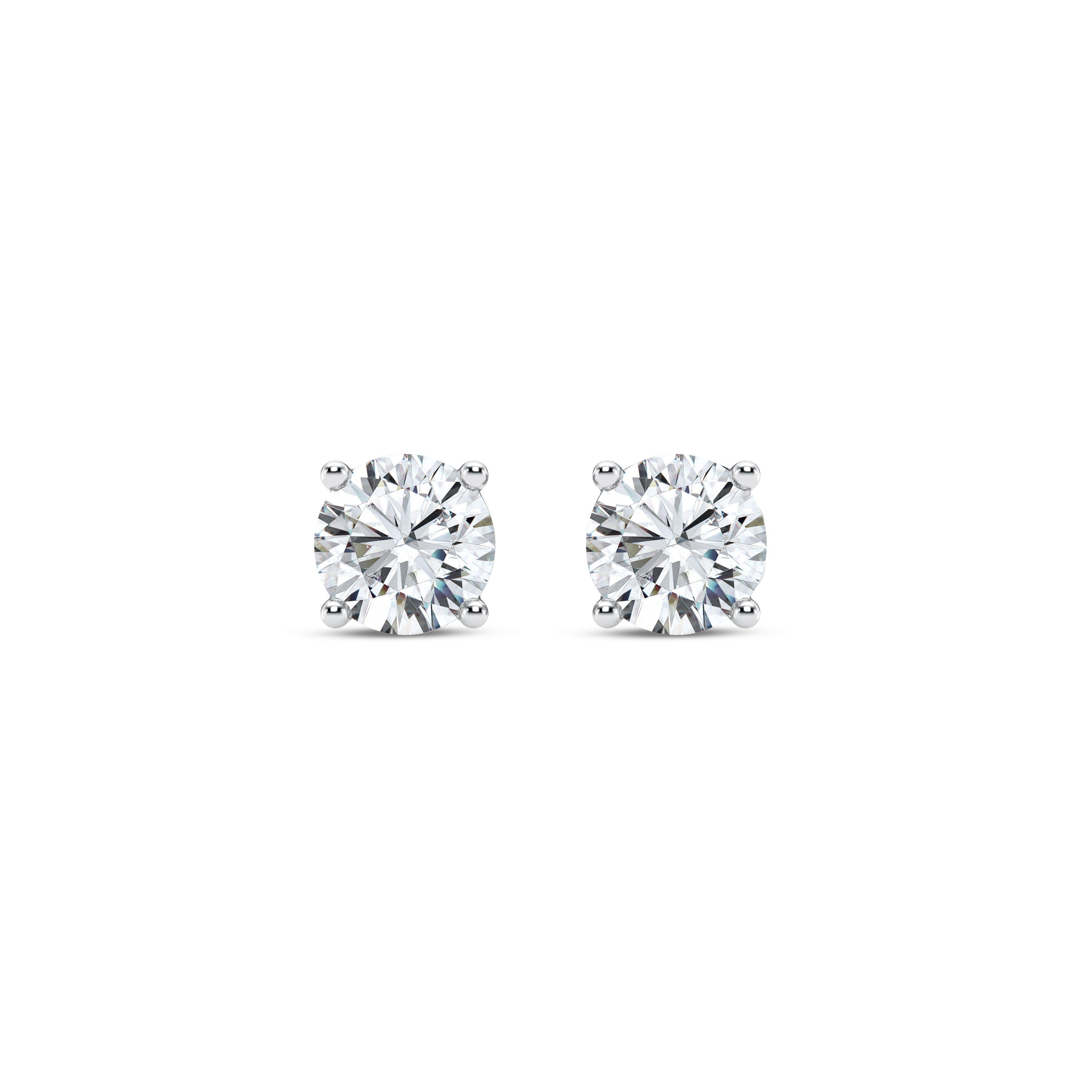 0.25–4.00 Carat Round Cut Lab-Grown Diamond Stud Earrings 14K Gold Wedding Earrings for Women